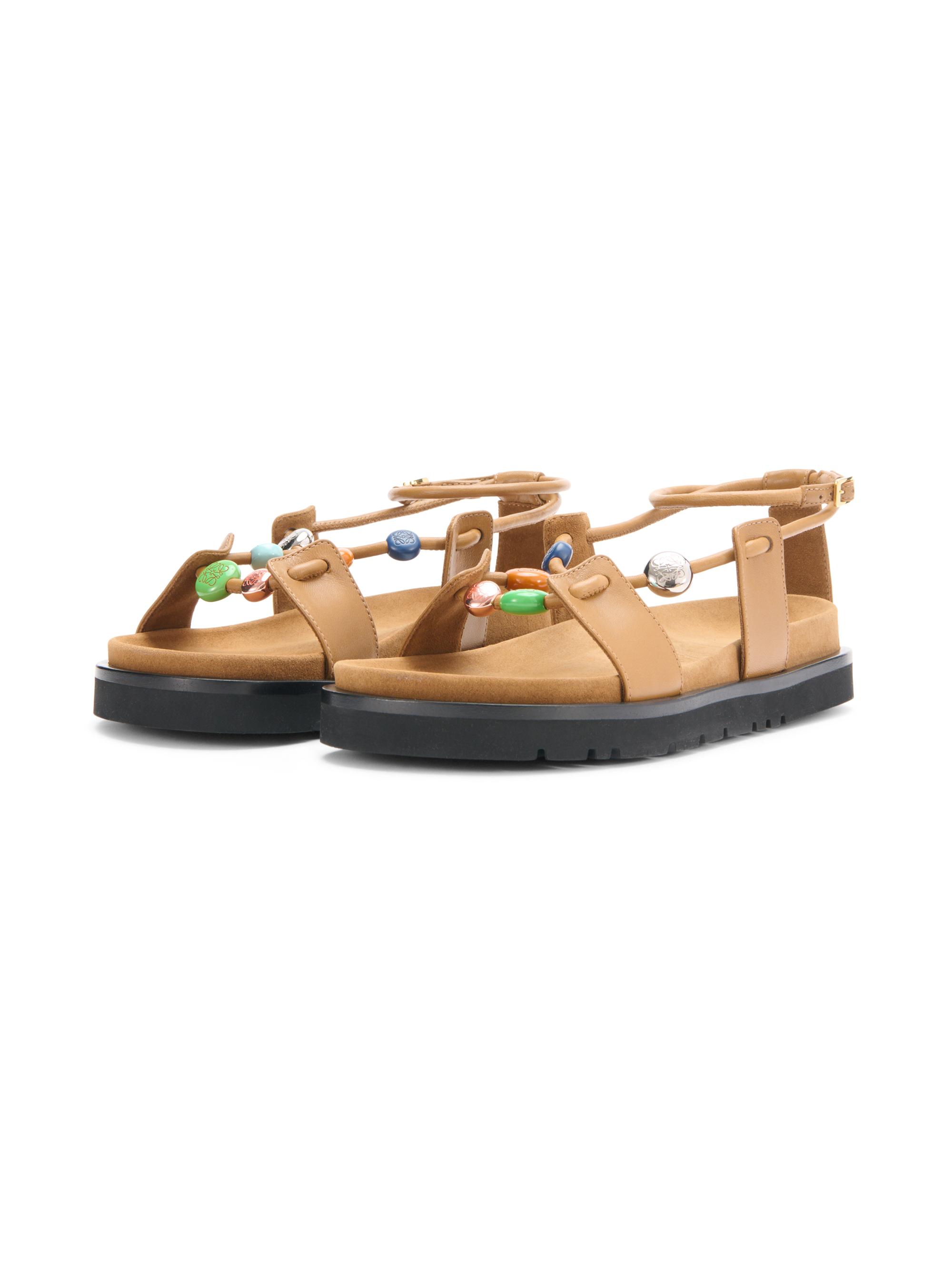 LOEWE LOEWE x Paula's Ibiza Pebble Beads Fussbett Leather Sandals