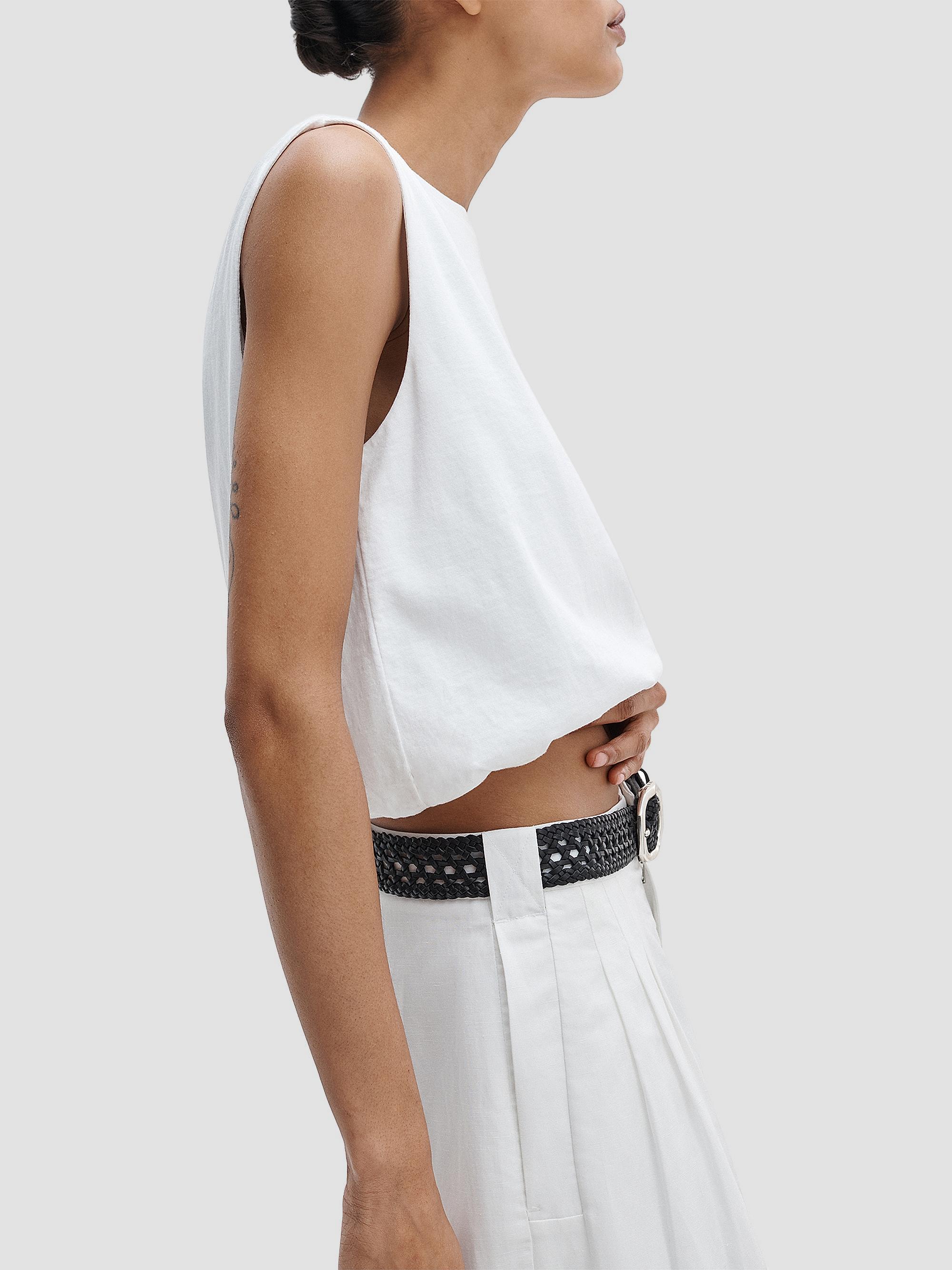 rag & bone Mica Bubble-Hem Cotton Crop Top | Saks Fifth Avenue