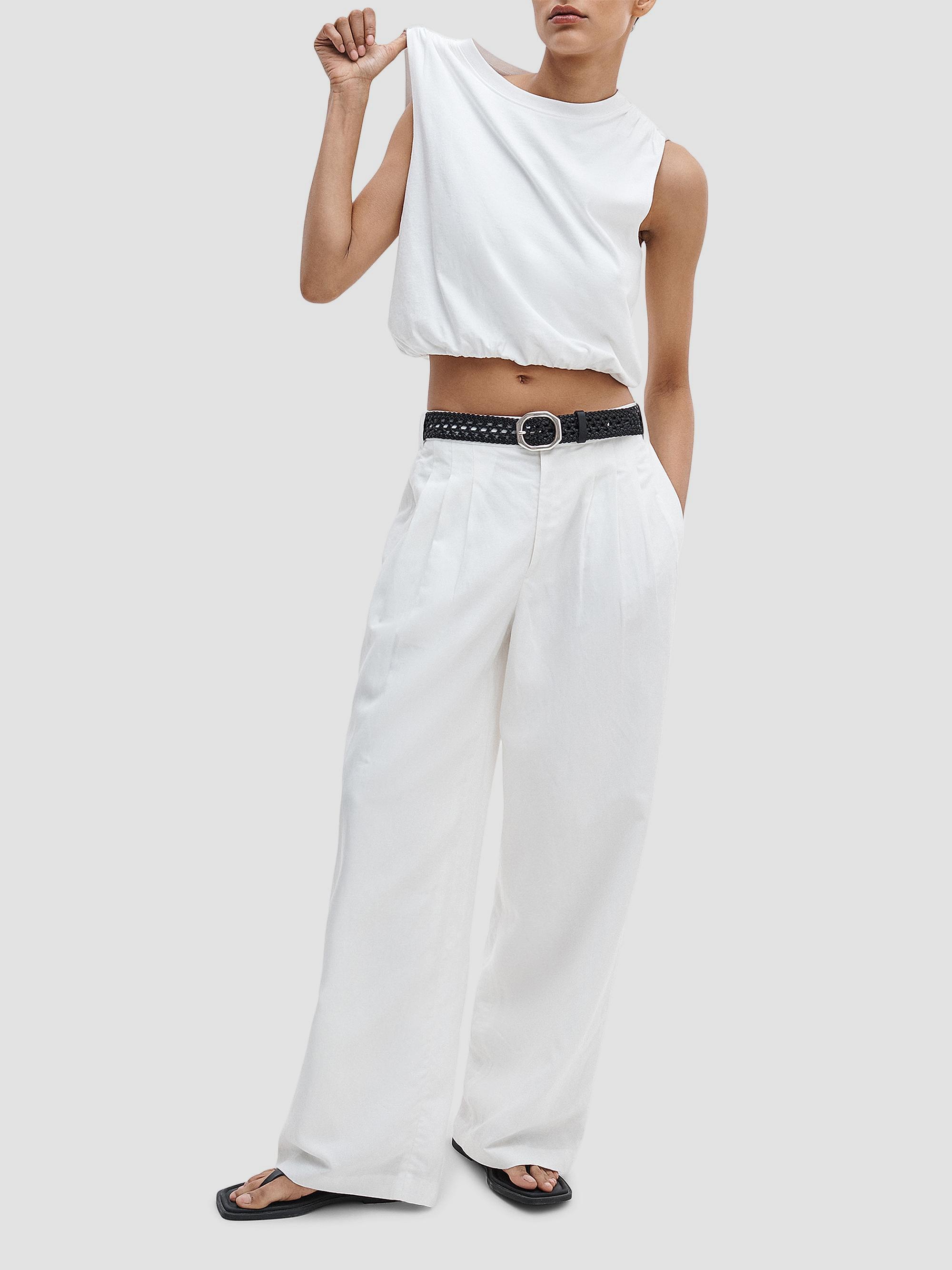 rag & bone Mica Bubble-Hem Cotton Crop Top | Saks Fifth Avenue