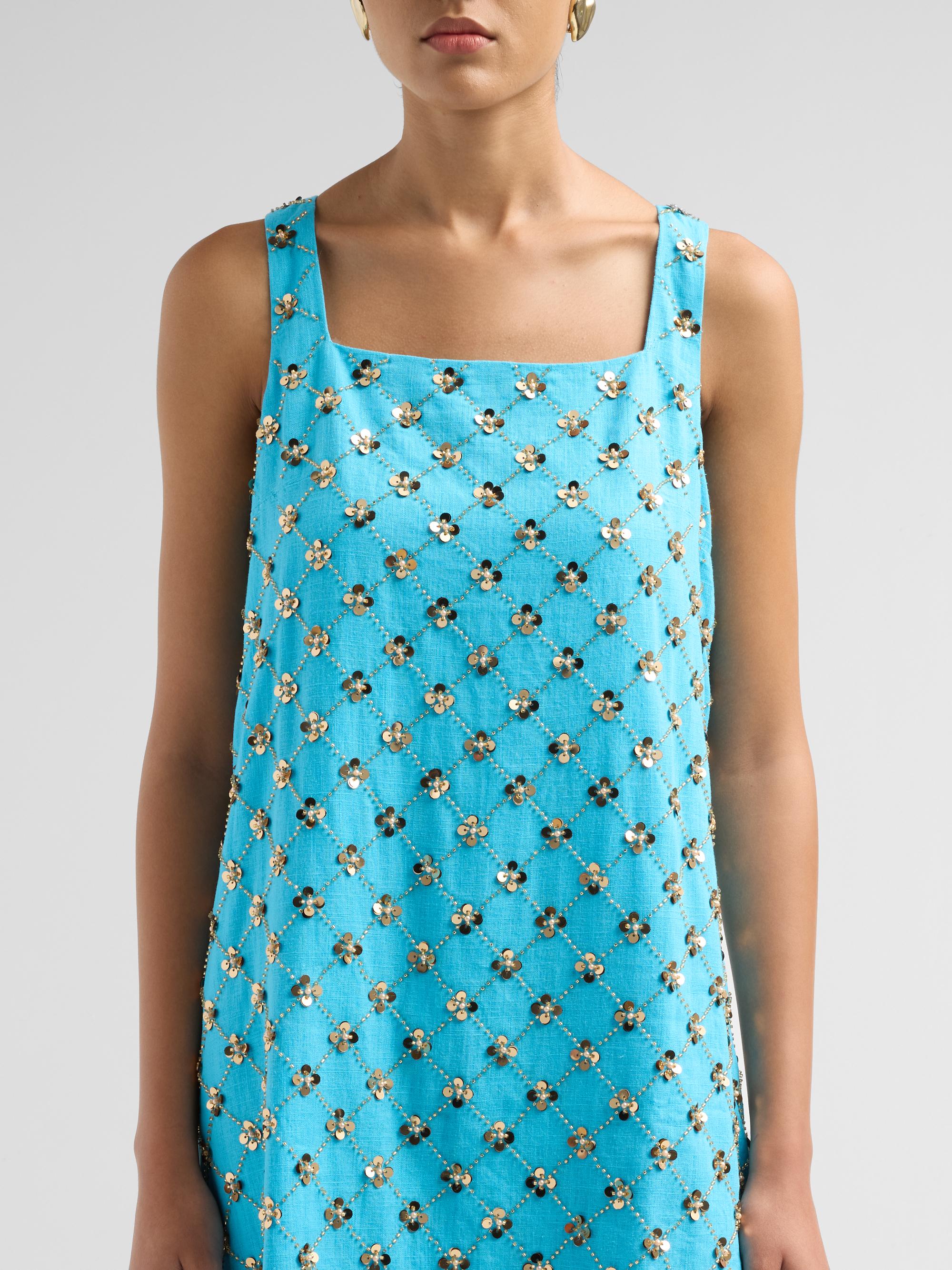 tamala beaded shift dress Lilly Pulitzer Sequin - Turquoise Tide Dry clean valentine's day collection A-line Mesh Dress with US Size:US10