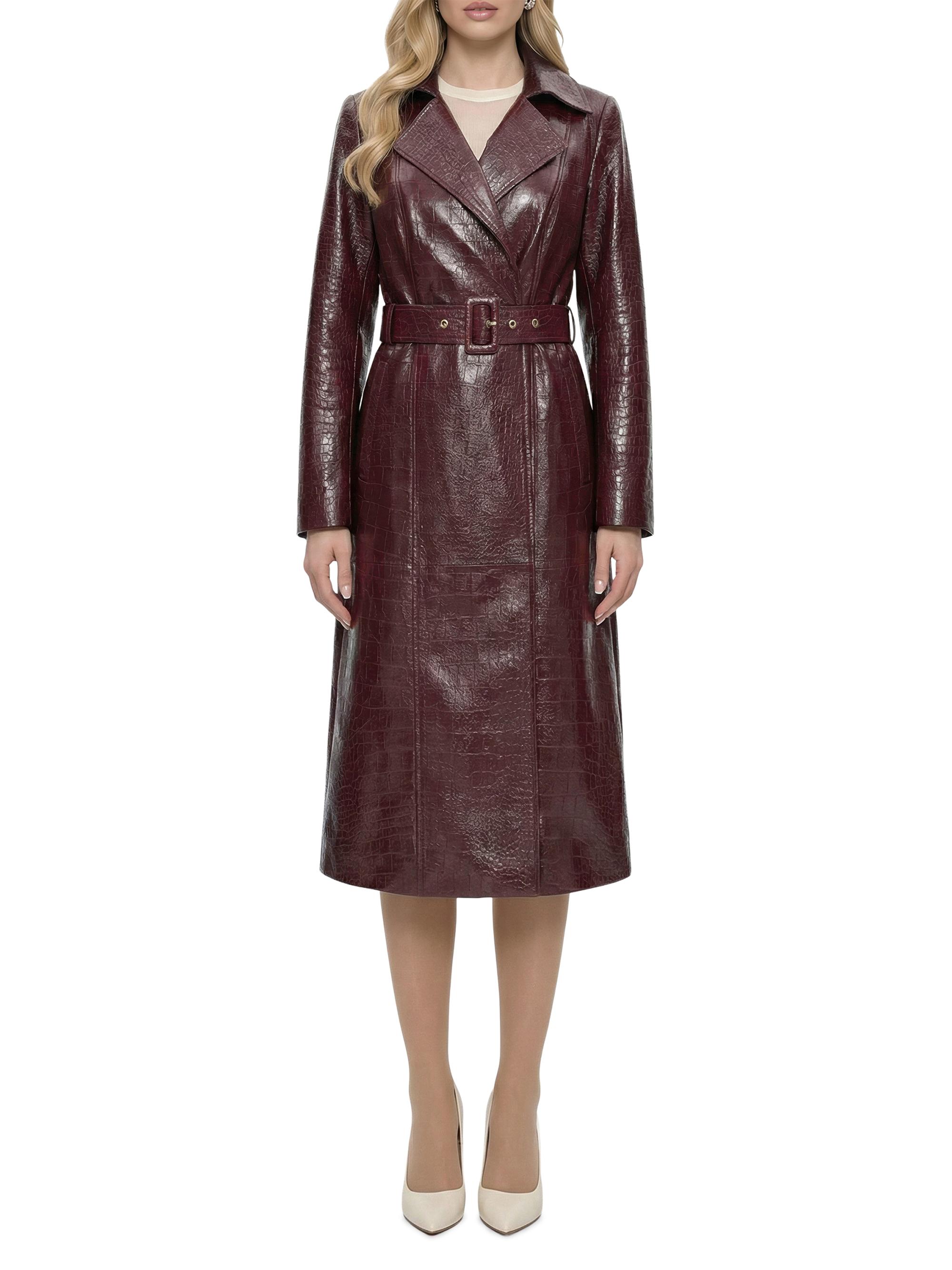Gorski Select Nappa Leather Croco Embossed Trench Coat with Belt | Saks  Fifth Avenue