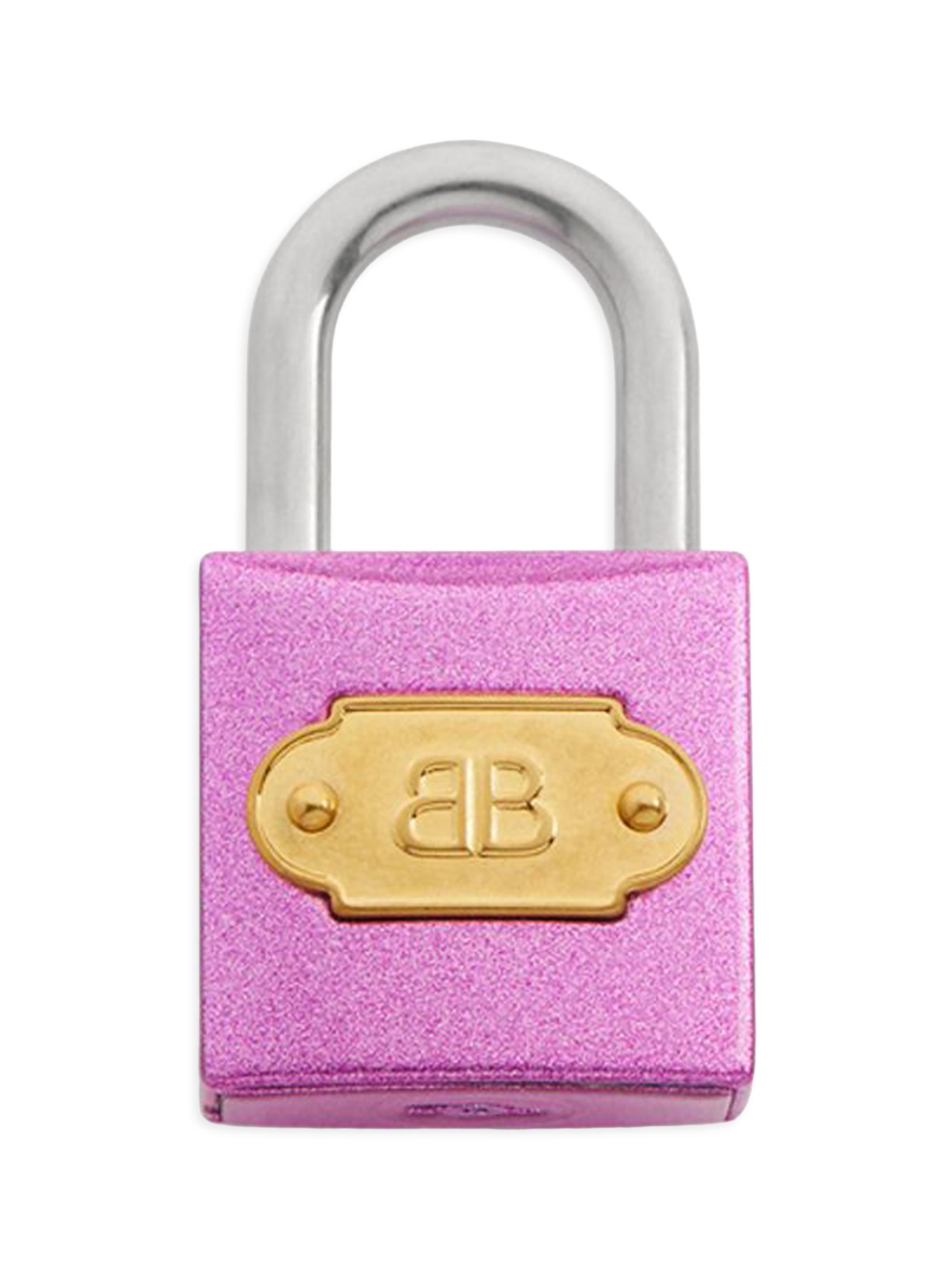 Balenciaga Women's BB Padlock Charm Keychain - Pink Gold