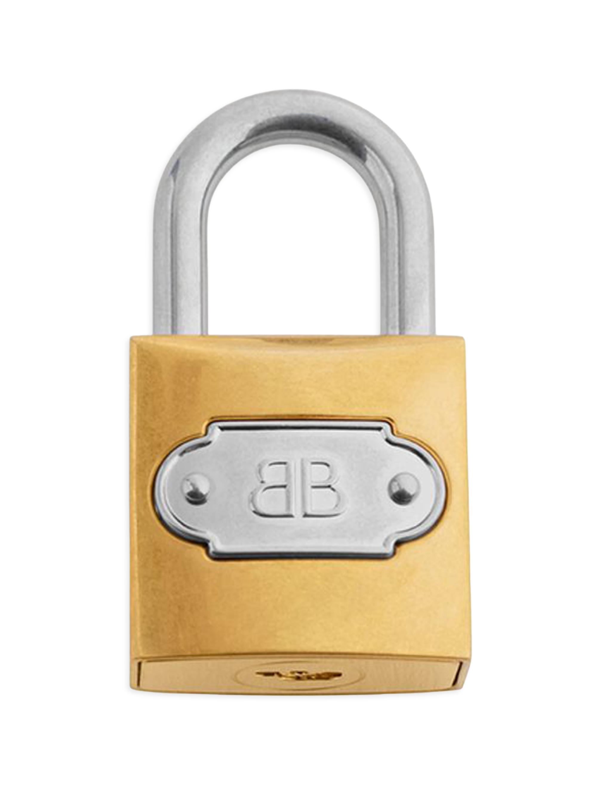 Balenciaga Women's BB Padlock Charm Keychain - Gold Silver