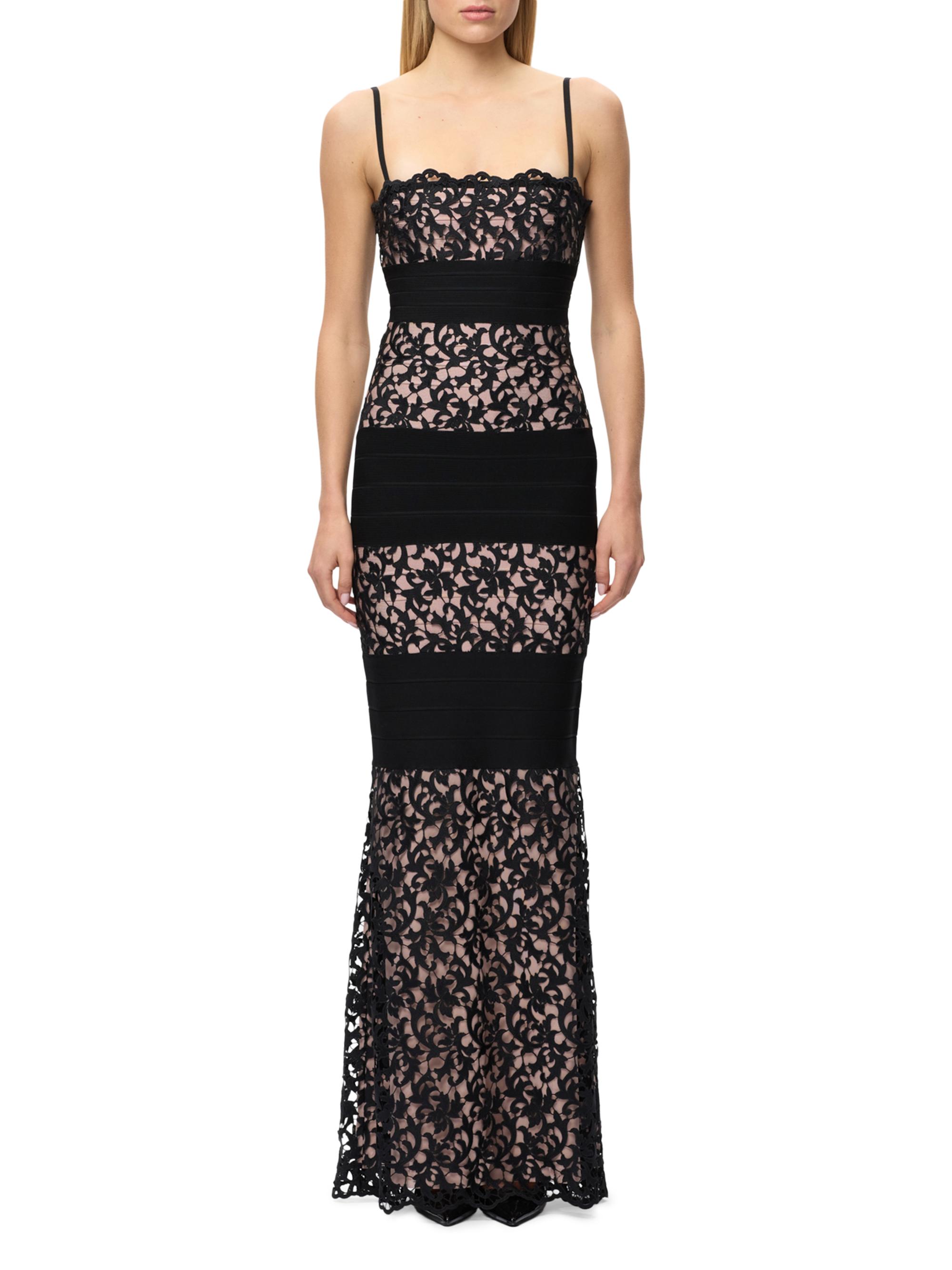 Hervé Léger Women's The Marielle Lace Bandage Gown - Black | Thumbnail 3