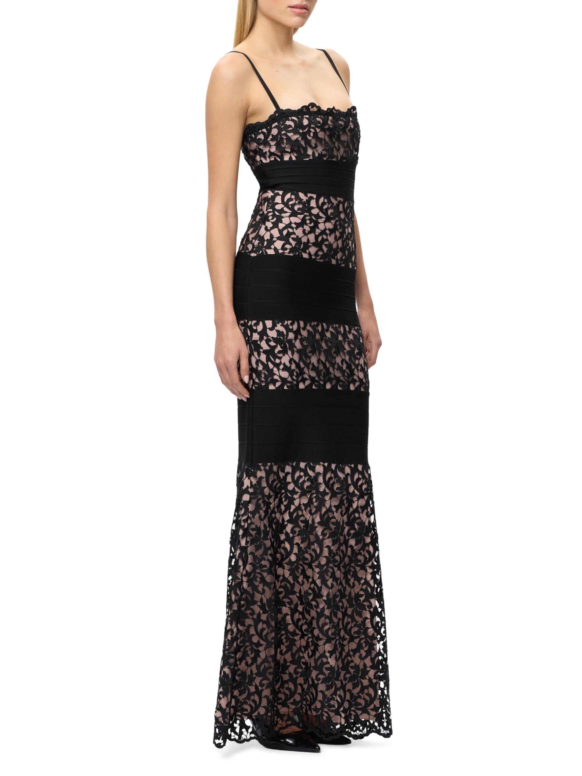 Hervé Léger Women's The Marielle Lace Bandage Gown - Black | Thumbnail 4