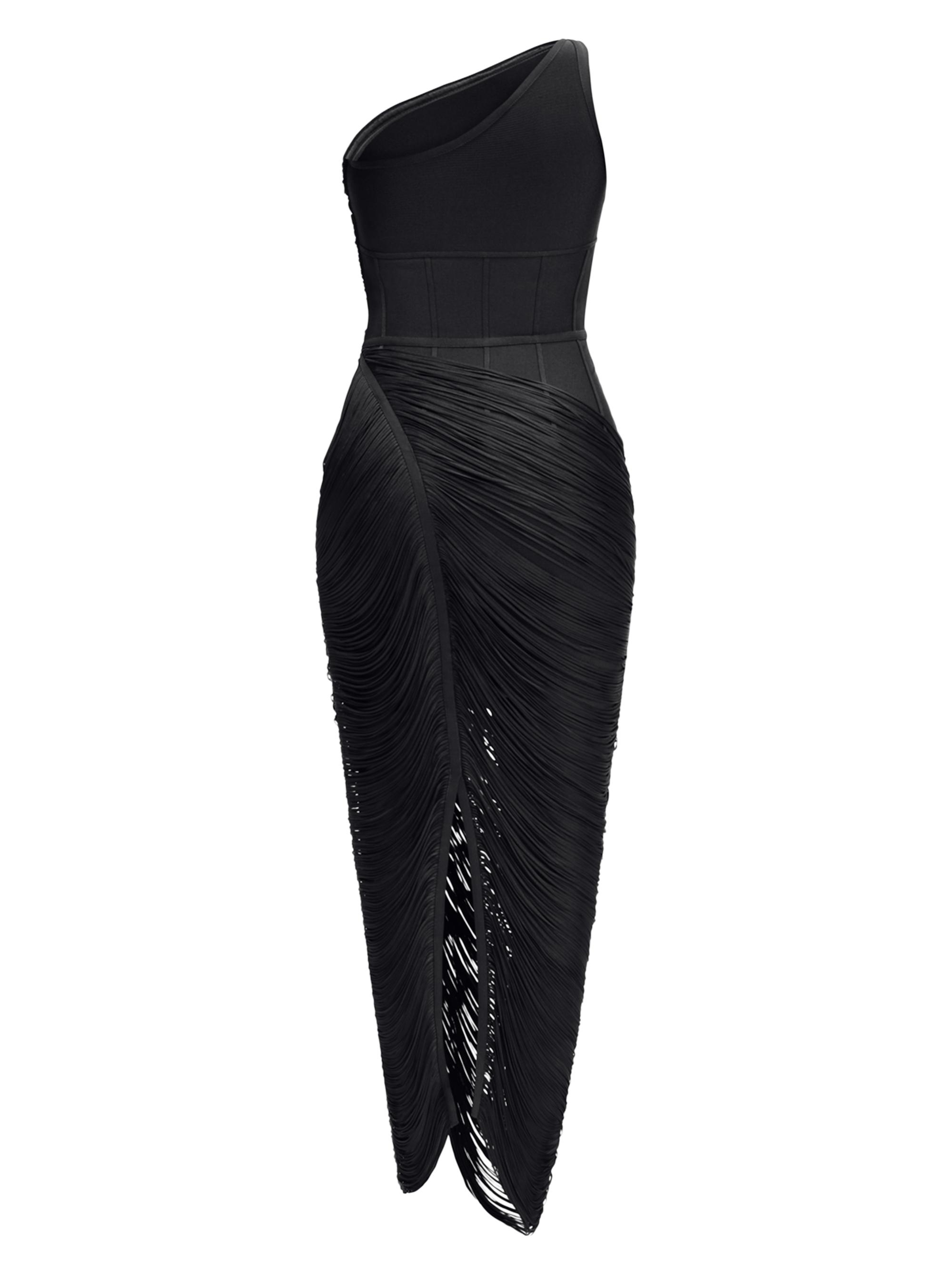Hervé Léger Women's The Tyra Fringe One-Shoulder Gown - Black | Thumbnail 2