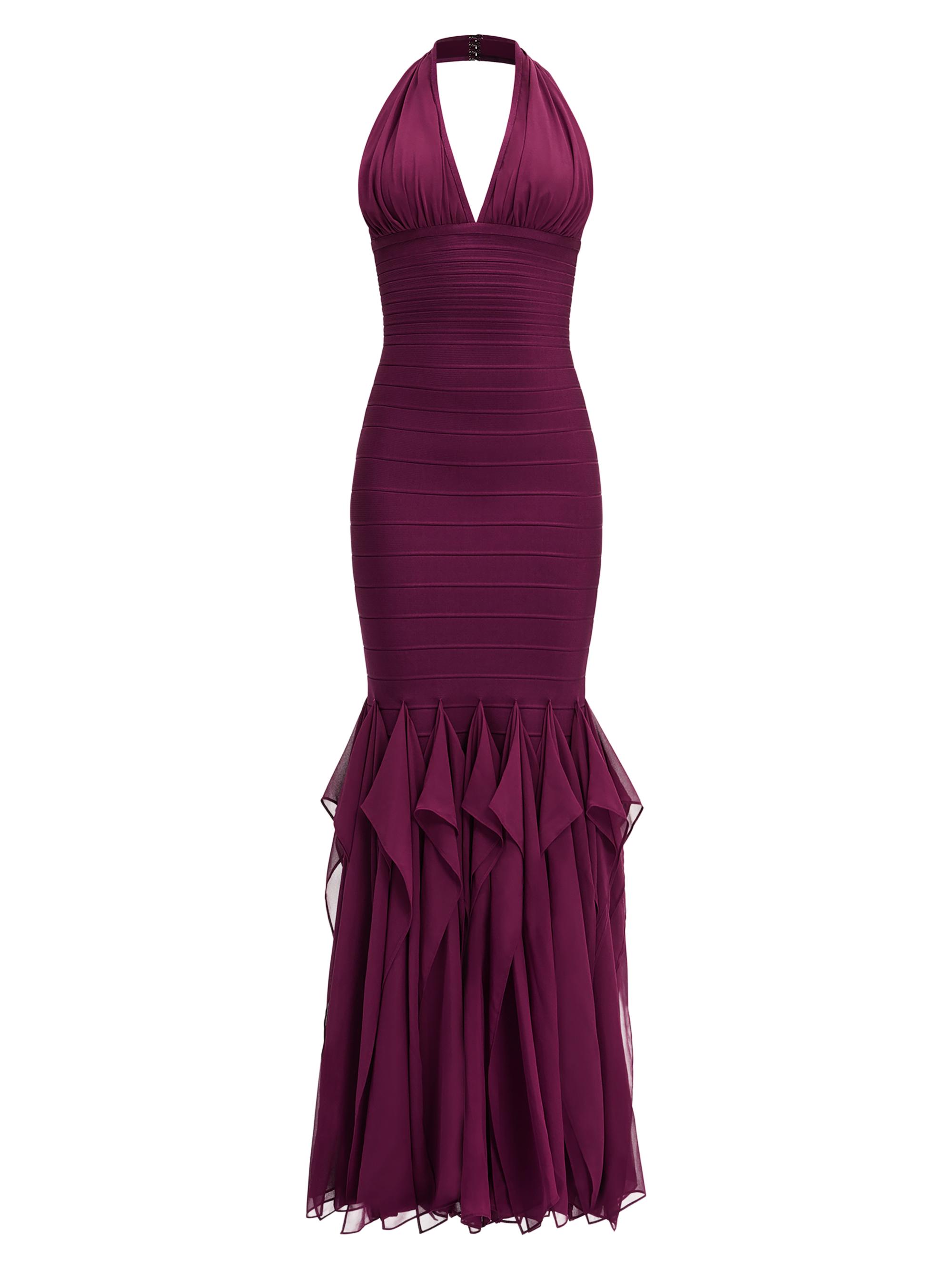 herve leger prom dress Herve Leger Hot Pink Gown | Pink Wedding Guest Dress, Pink Bridesmaid Dress,  Sexy Formal Dress by Herve Leger