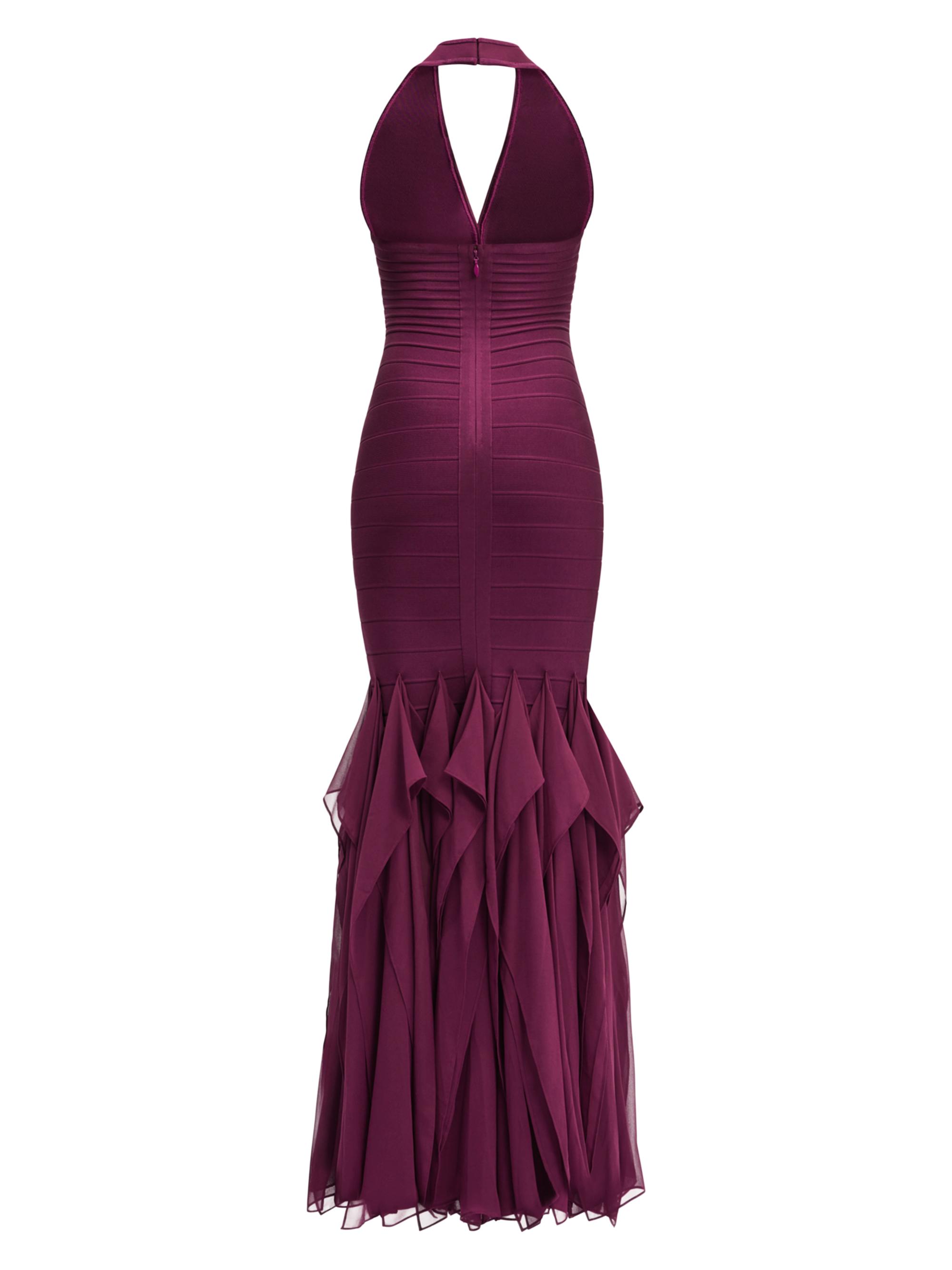 Hervé Léger Women's The Louisa Bandage Chiffon Gown - Maraschino | Thumbnail 2