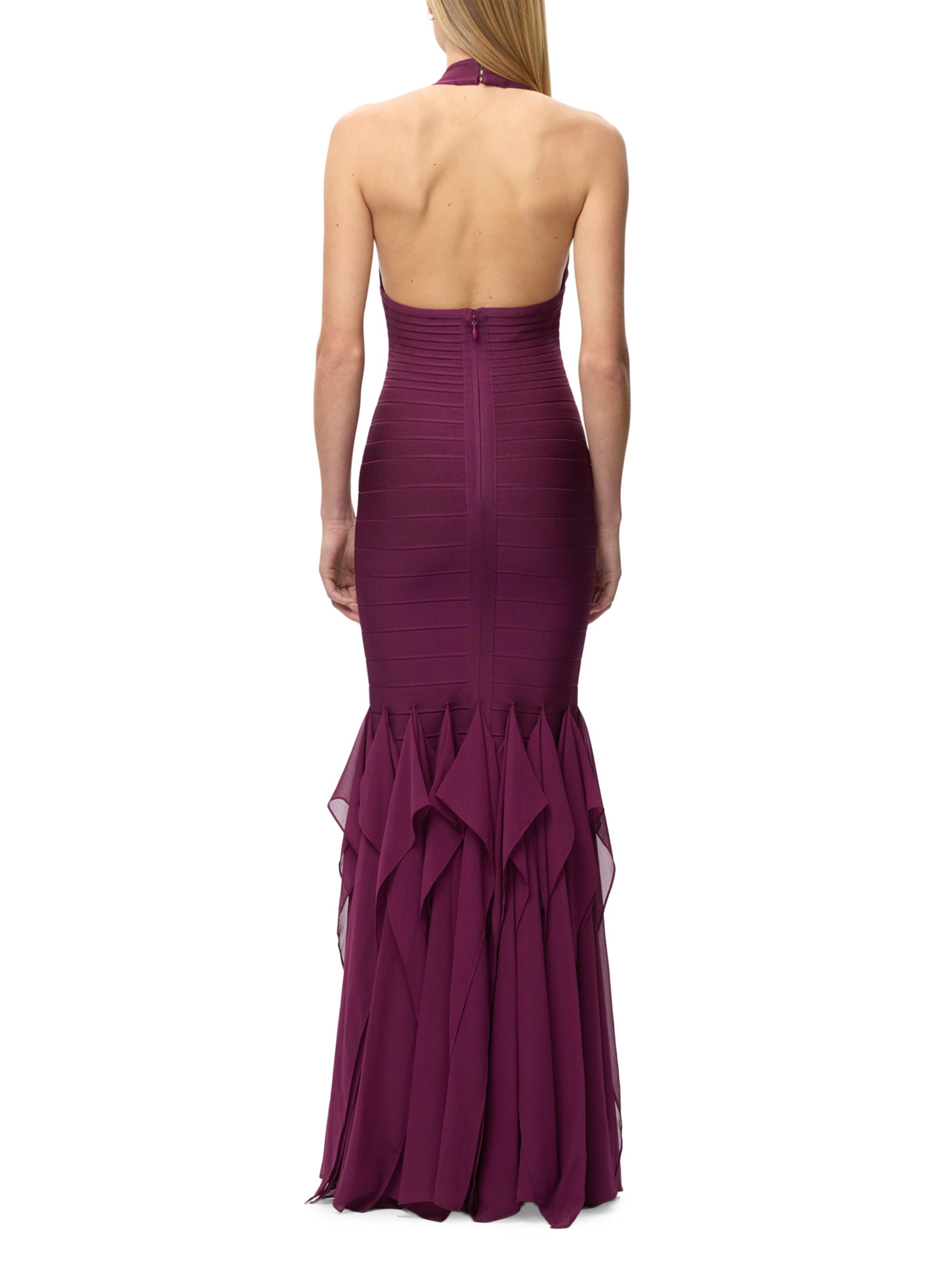 Hervé Léger Women's The Louisa Bandage Chiffon Gown - Maraschino | Thumbnail 6