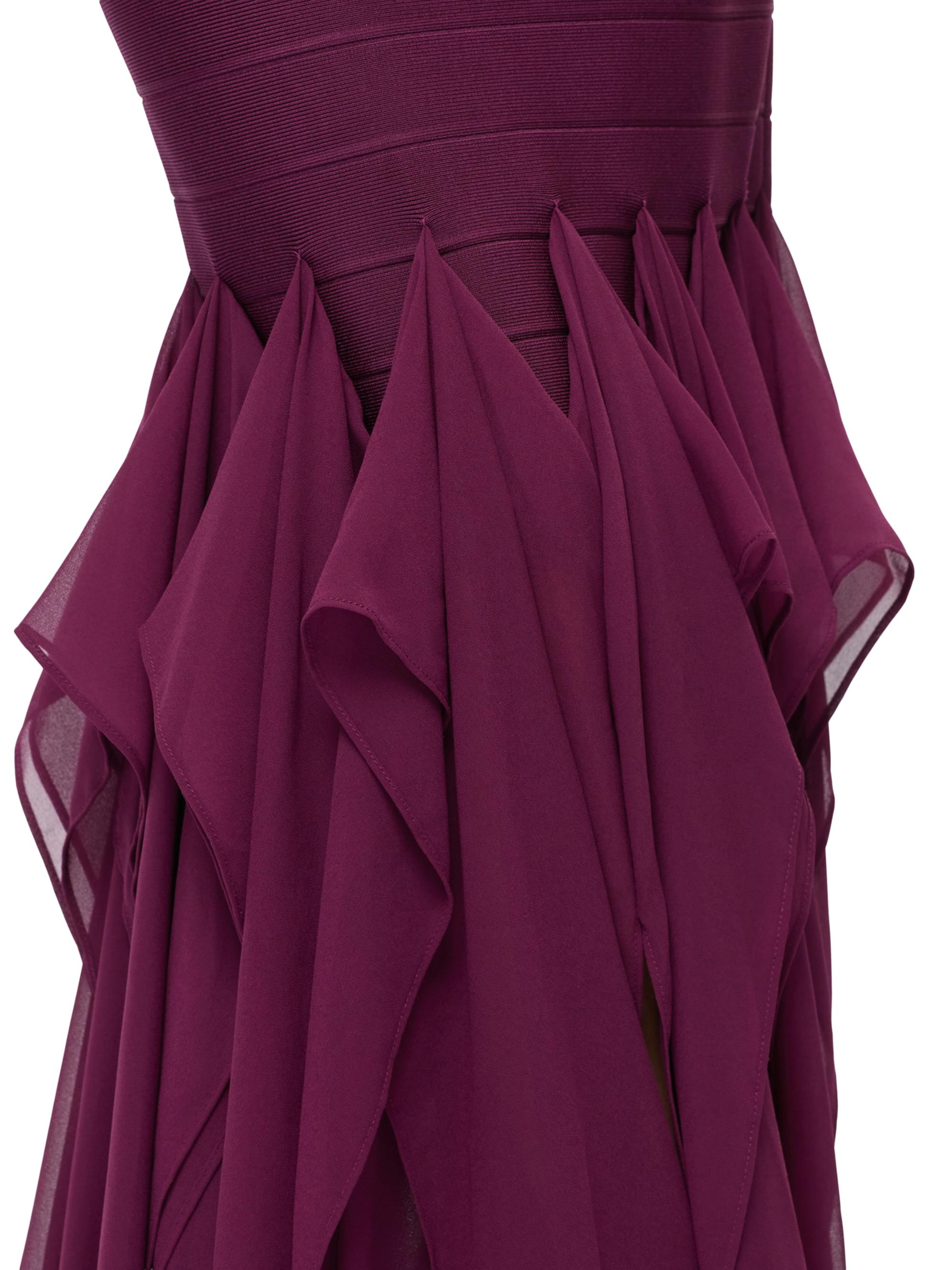 Hervé Léger Women's The Louisa Bandage Chiffon Gown - Maraschino | Thumbnail 8