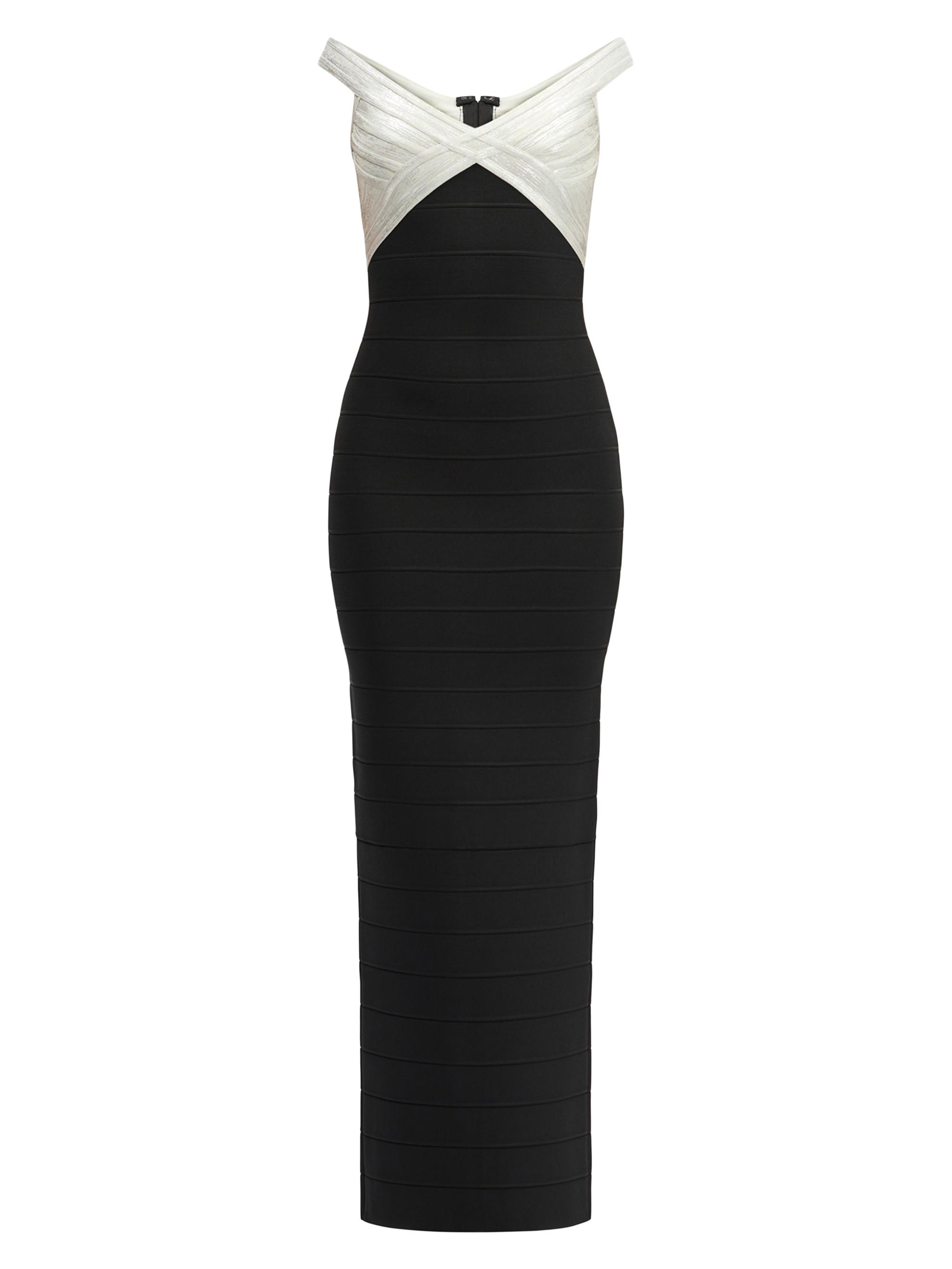 Hervé Léger Women's The Bonnie Off-the-Shoulder Gown - Black Silver Combo