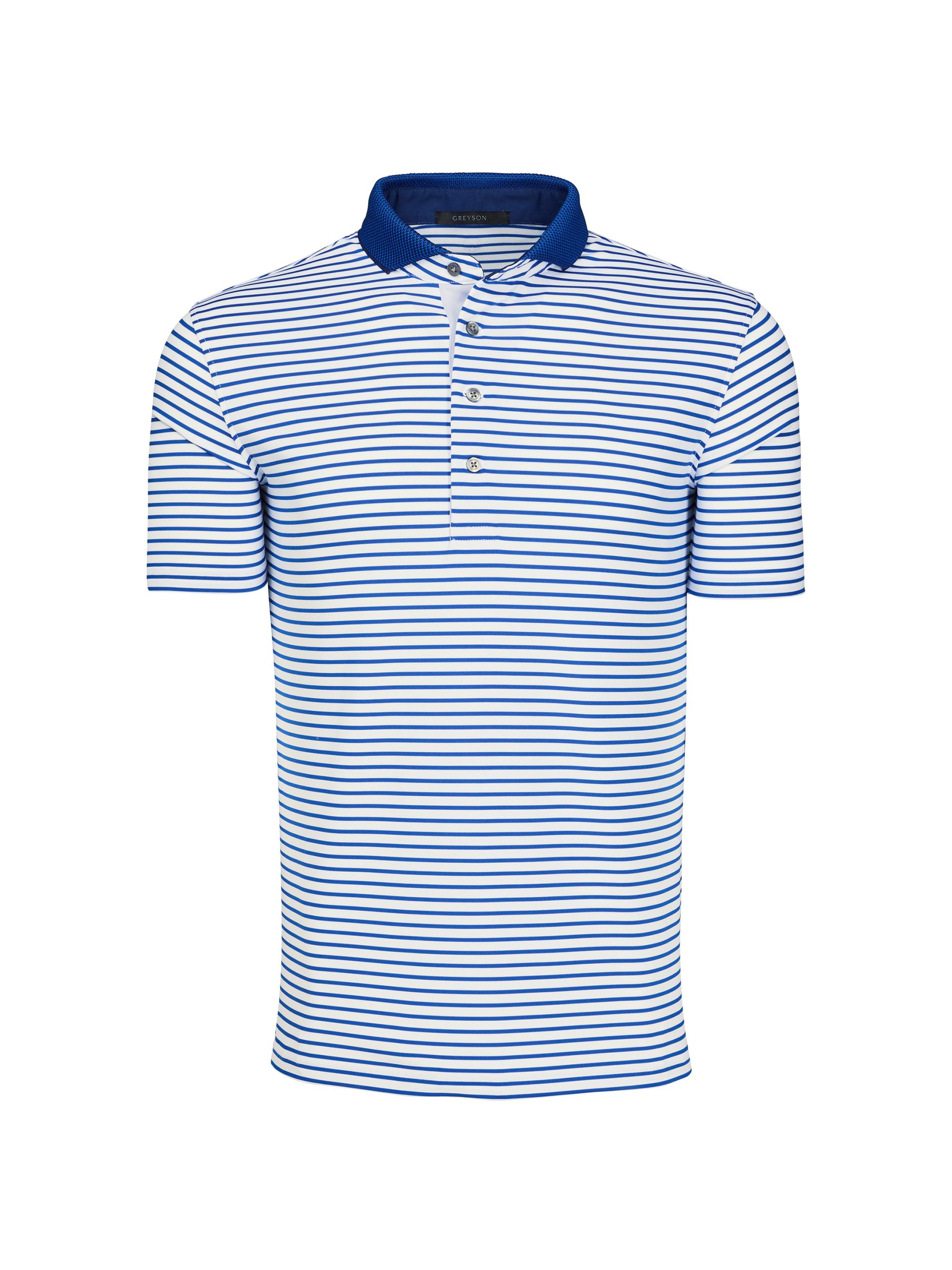 Greyson Men's Macabee Striped Polo Shirt - Wolf Blue Vintage