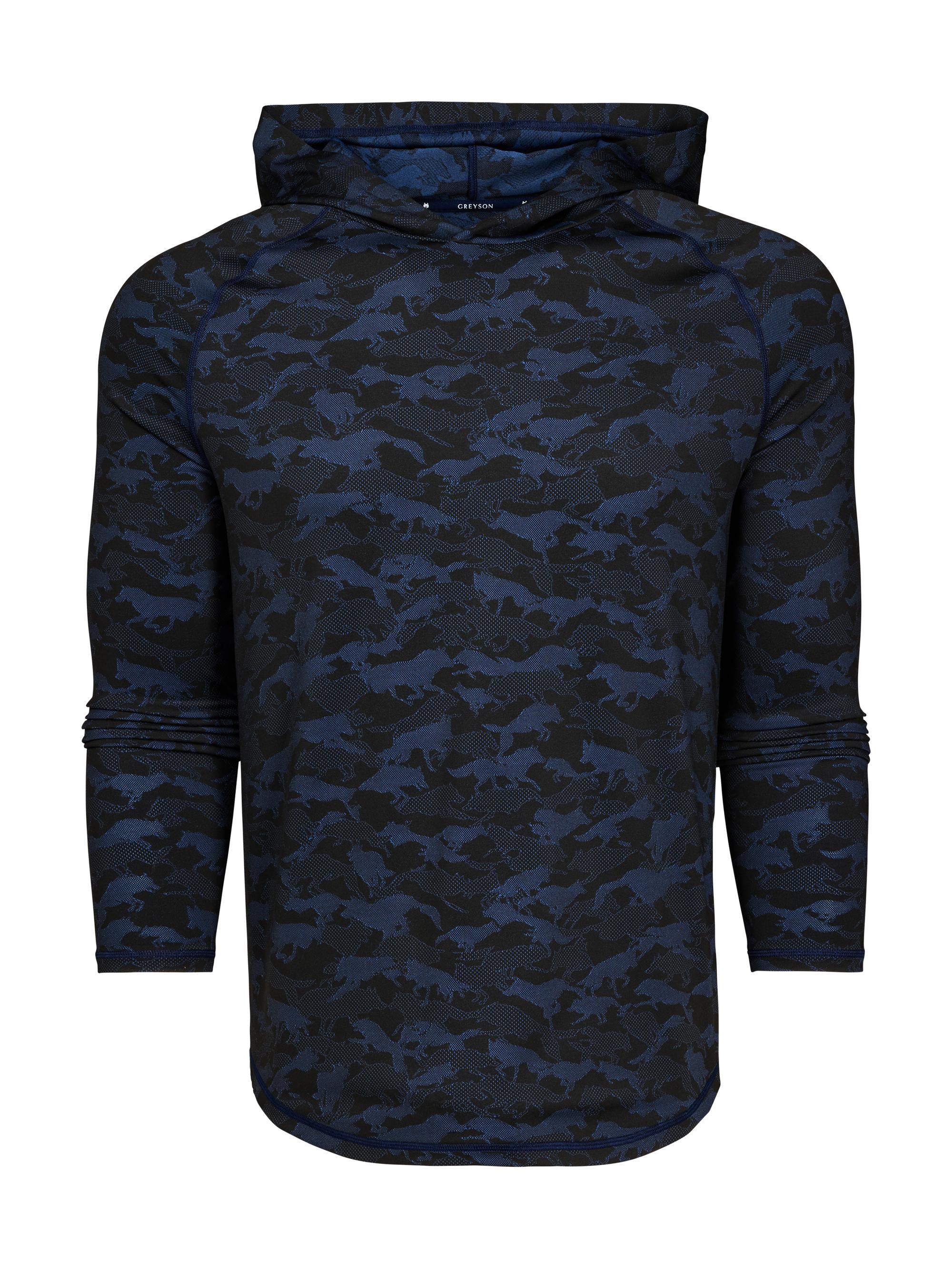 Greyson Men's Wolfpack Camo Kennebec Sport Hoodie - Maltese Blue