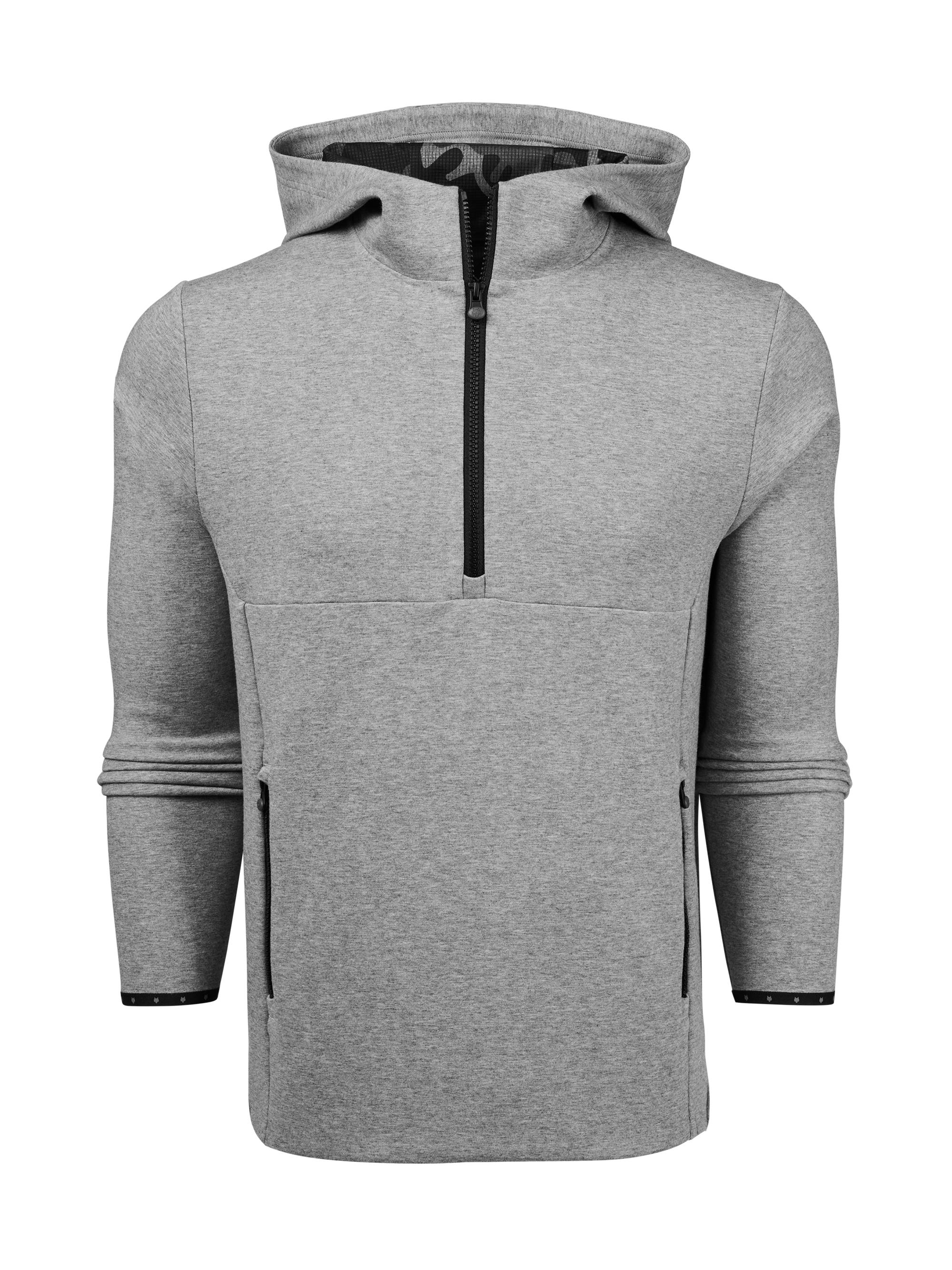 Greyson Men's Calgary Quarter-Zip Hoodie - Medium Grey Heather