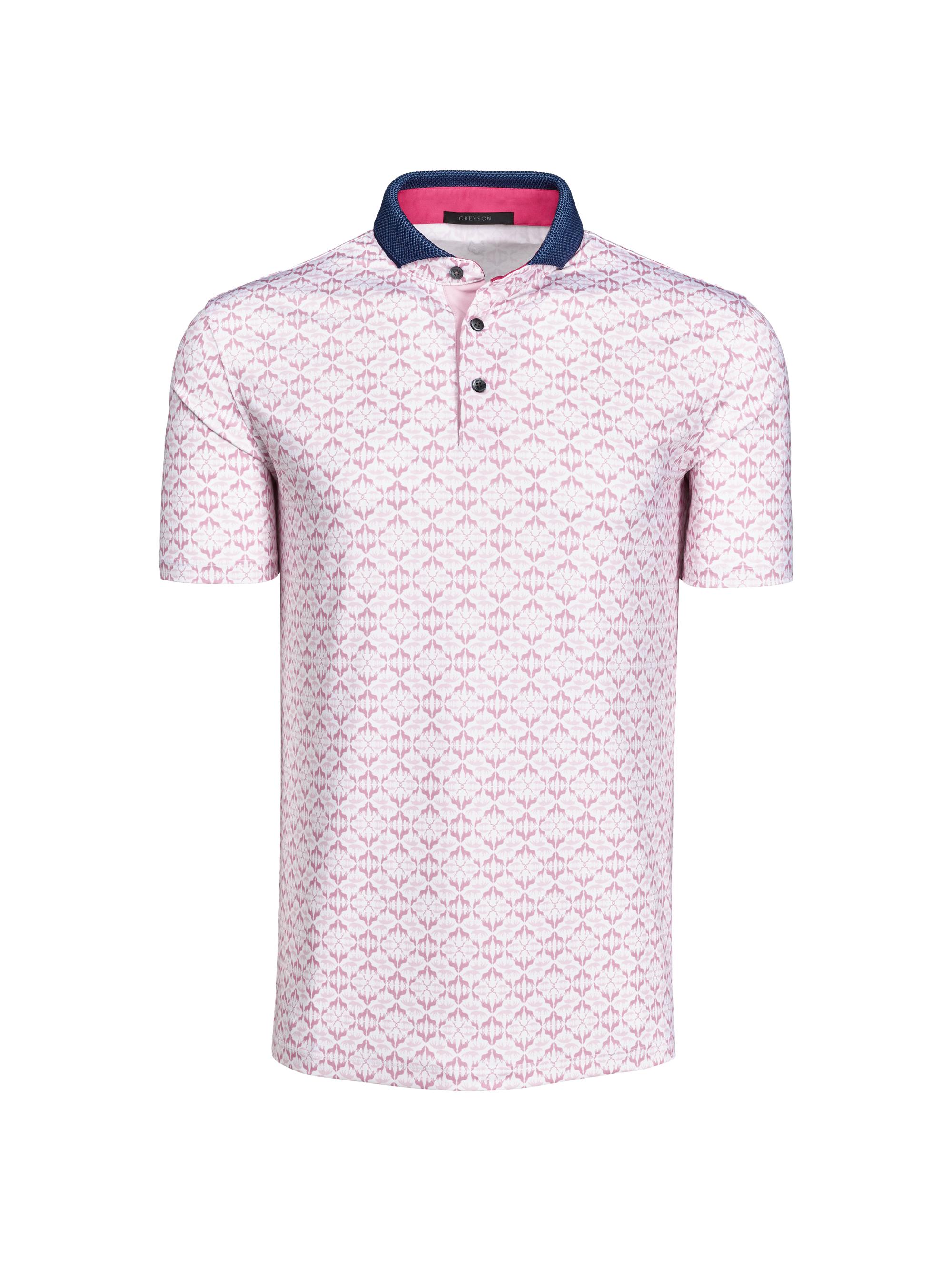 Greyson Men's Wolf Labryinth Printed Polo Shirt - Sunrise