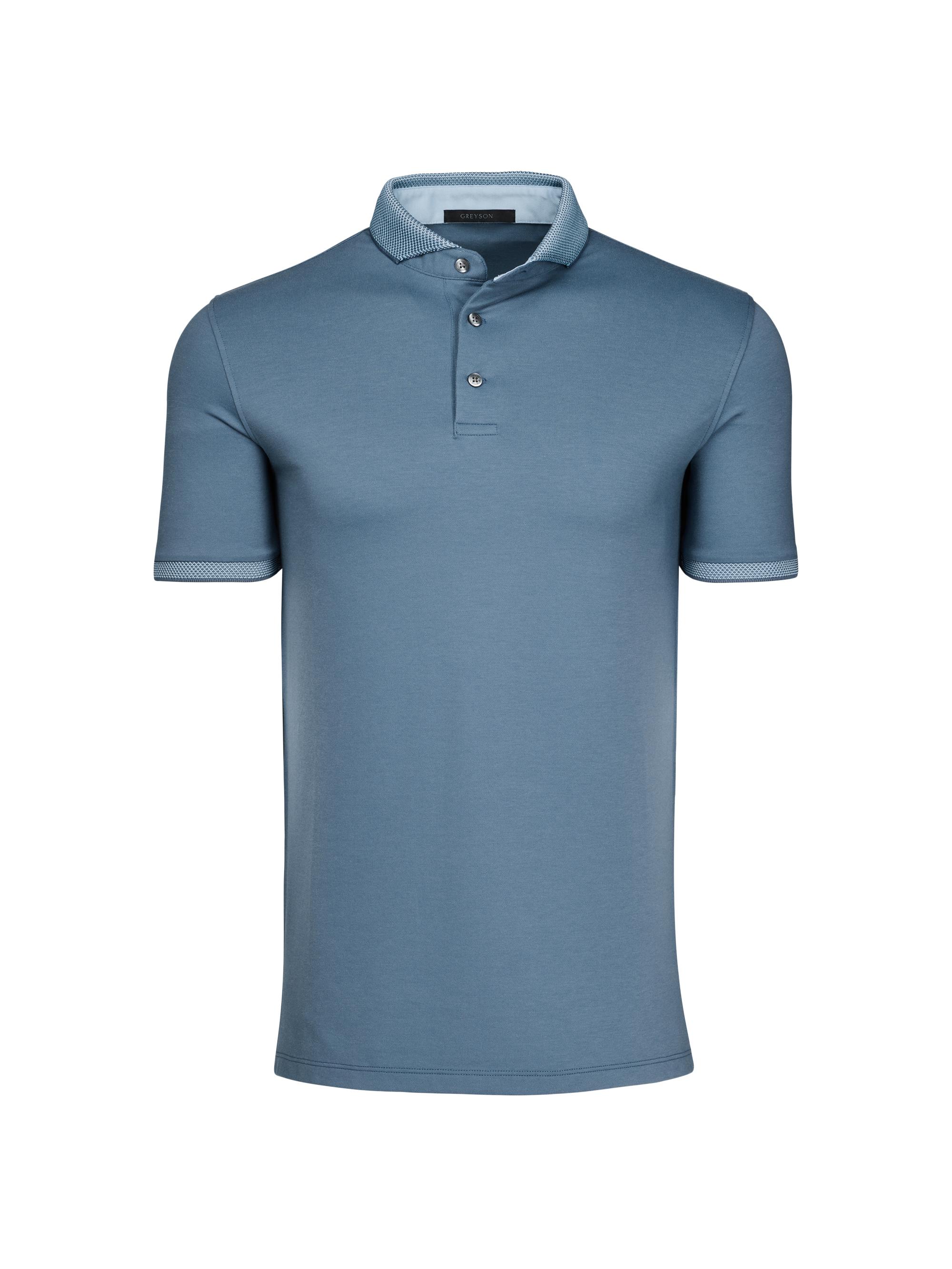 Greyson Men's Guardian Printed Polo Shirt - Wolf Blue