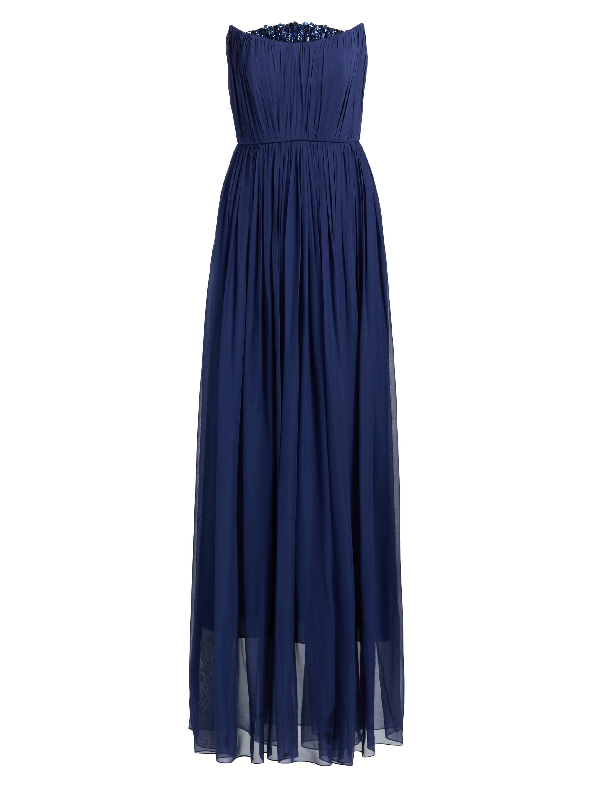 Pamella Roland Women's Embellished Silk Chiffon A-Line Gown - Navy