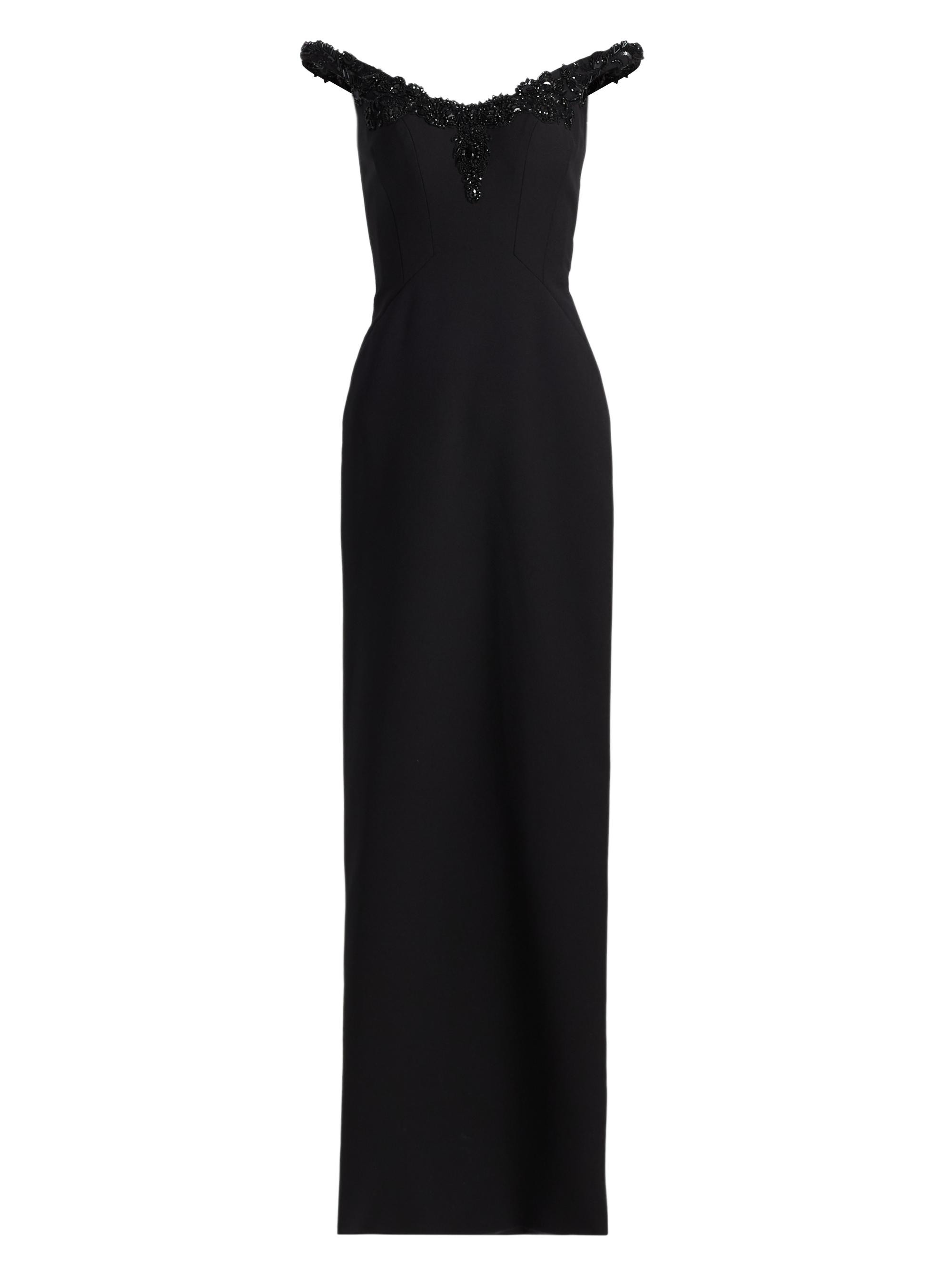 Pamella Roland Women's Embellished Crepe Off-the-Shoulder Column Gown - Black