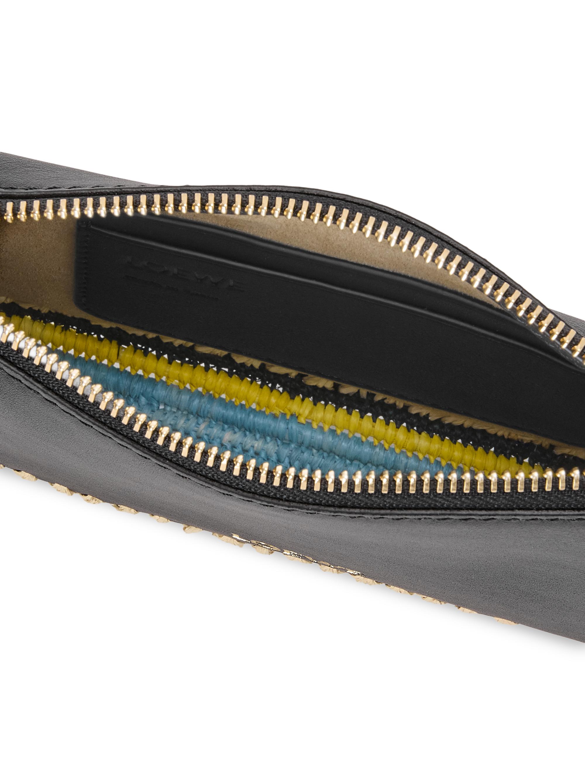 LOEWE LOEWE x Paula's Ibiza Rio Whipstitch Leather-Raffia Pouch