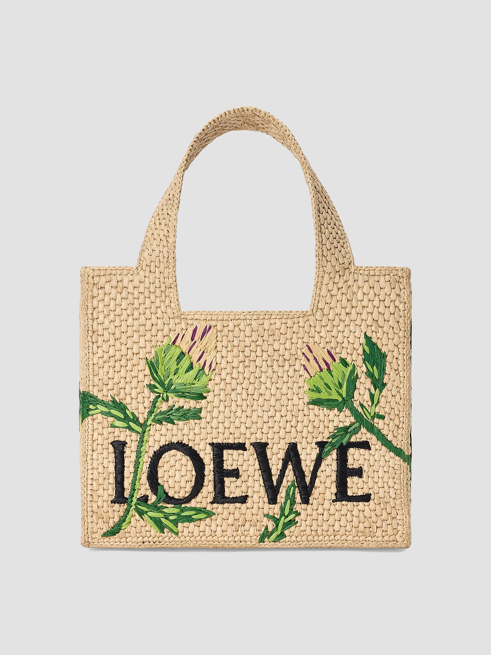 LOEWE LOEWE x Paula's Ibiza Font Small Logo Raffia Tote Bag | Saks