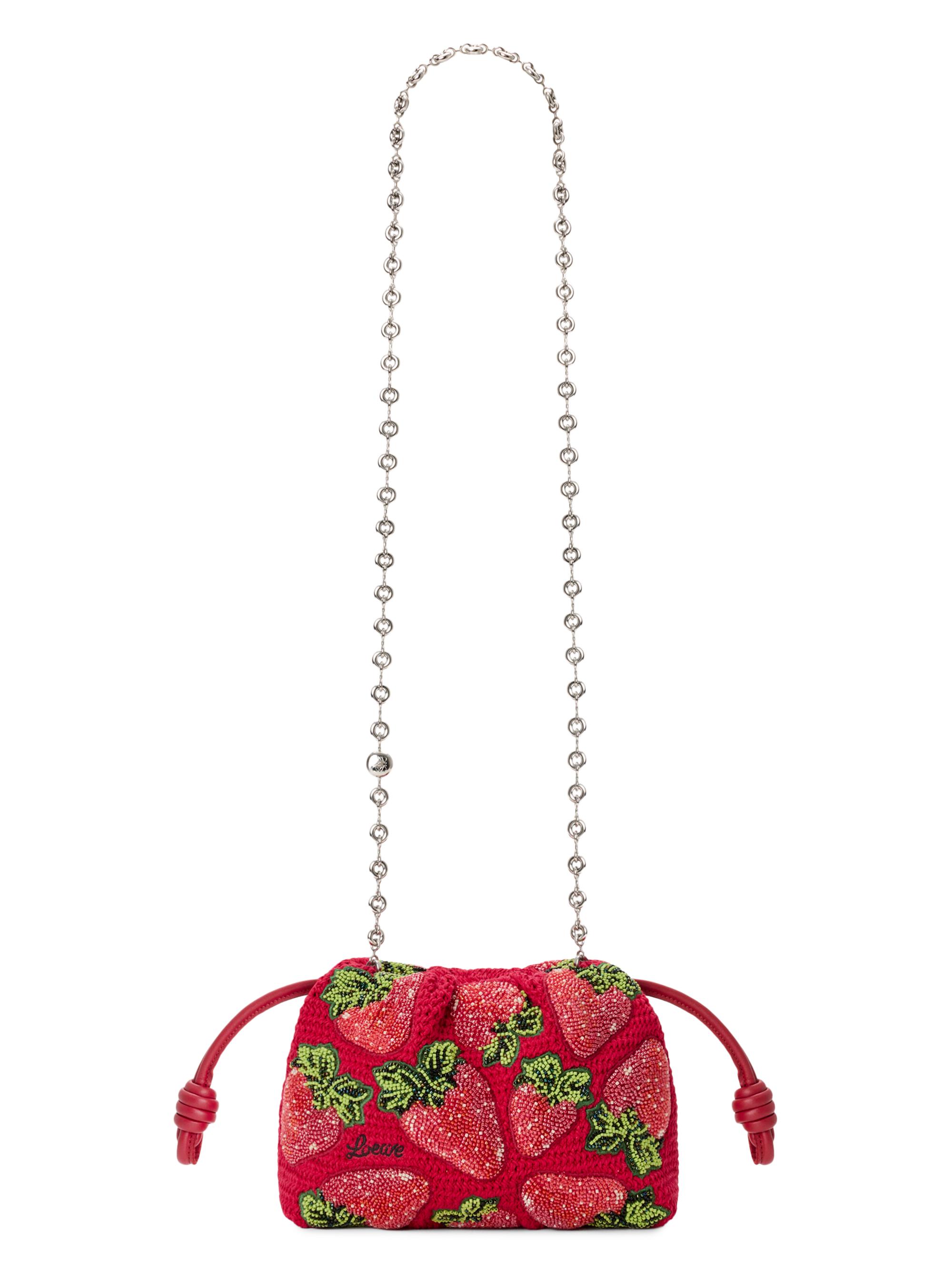LOEWE LOEWE x Paula's Ibiza Flamenco Mini Strawberry-Beaded Purse