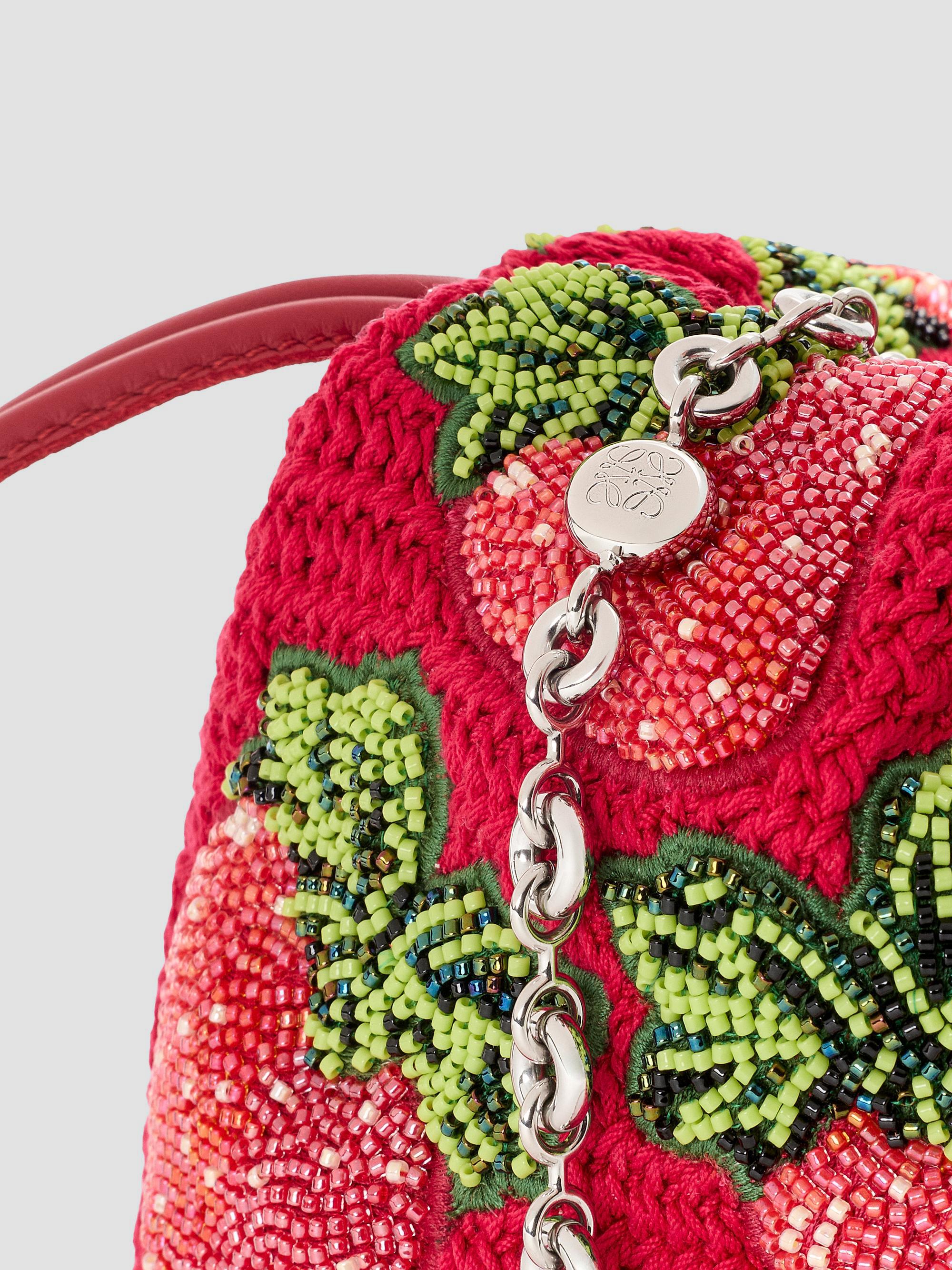 LOEWE LOEWE x Paula's Ibiza Flamenco Mini Strawberry-Beaded Purse