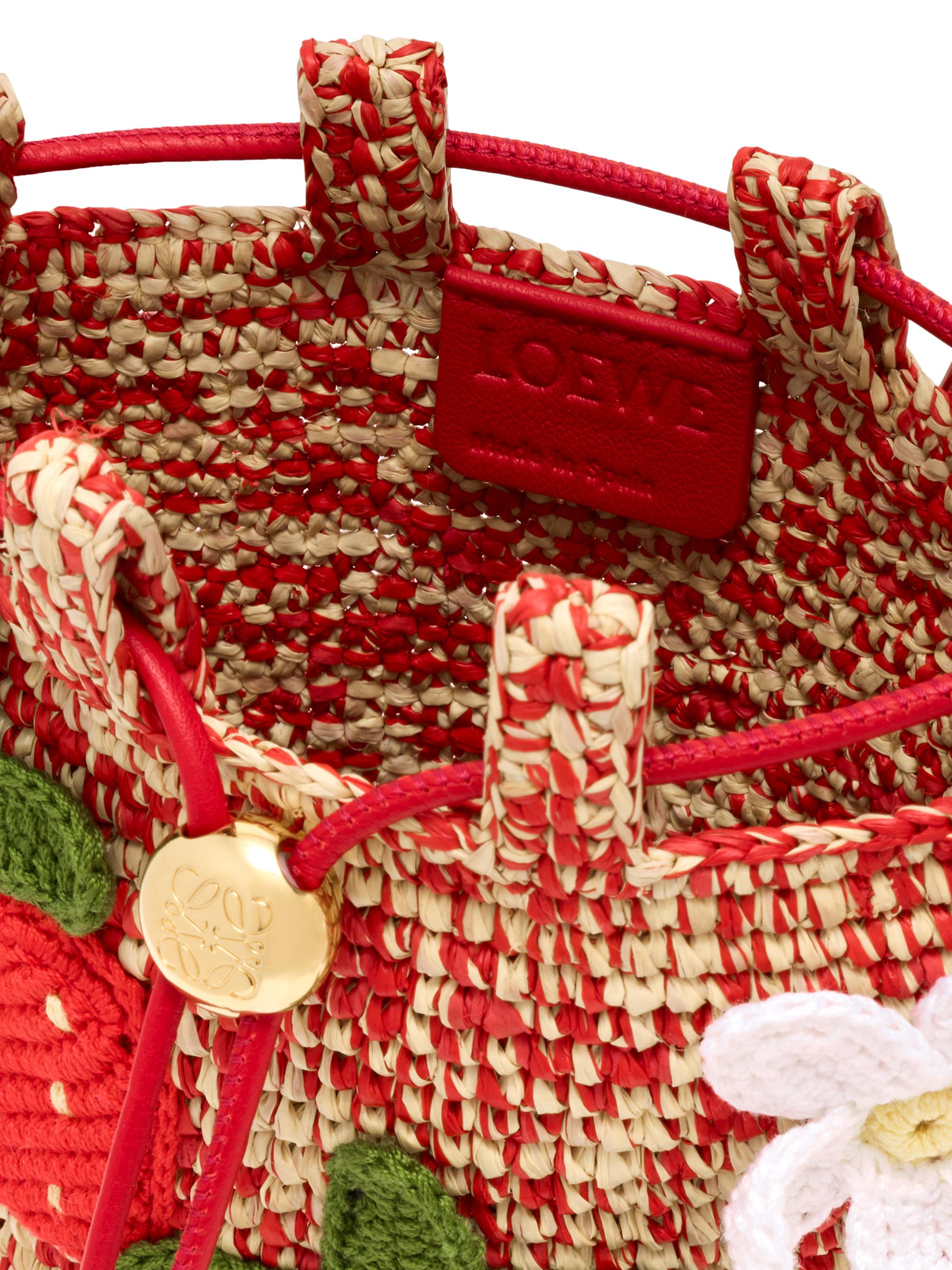 LOEWE LOEWE x Paula's Ibiza Strawberry-Appliqué Raffia Drawstring
