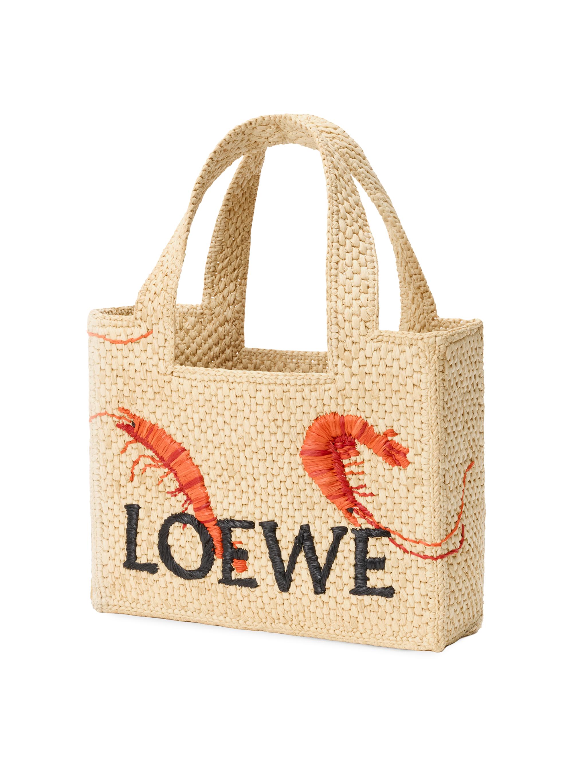 LOEWE☆フォント　ミニトート LOEWE Font Mini Embroidered Raffia Tote Bag | Saks Fifth Avenue