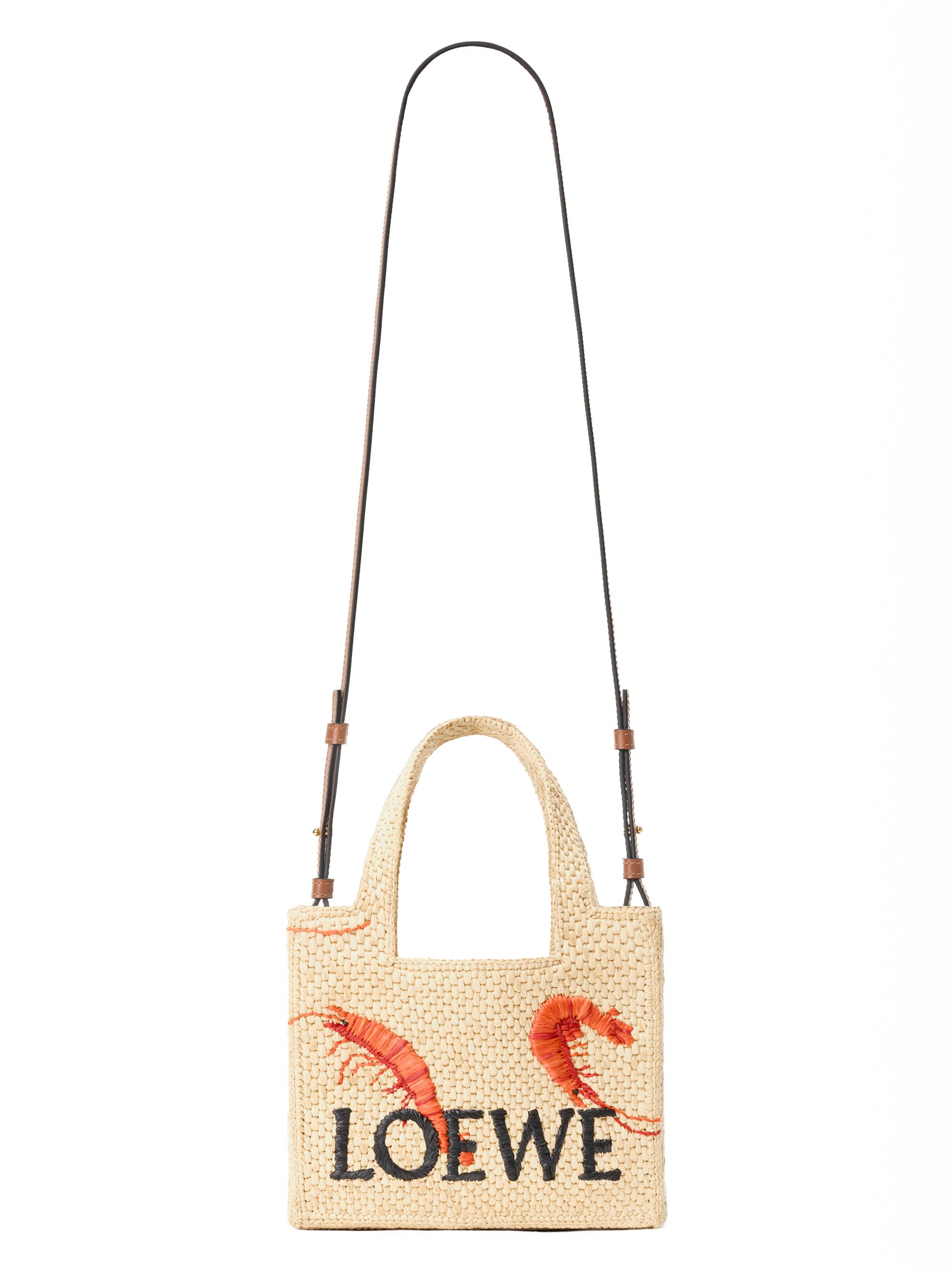 LOEWE Font Mini Embroidered Raffia Tote Bag | Saks Fifth Avenue