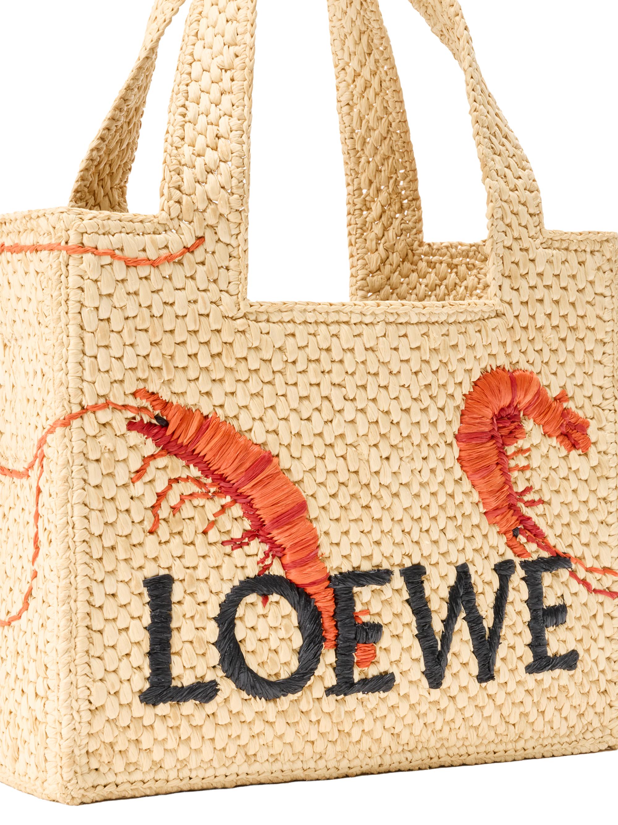 LOEWE☆フォント　ミニトート LOEWE Font Mini Embroidered Raffia Tote Bag | Saks Fifth Avenue