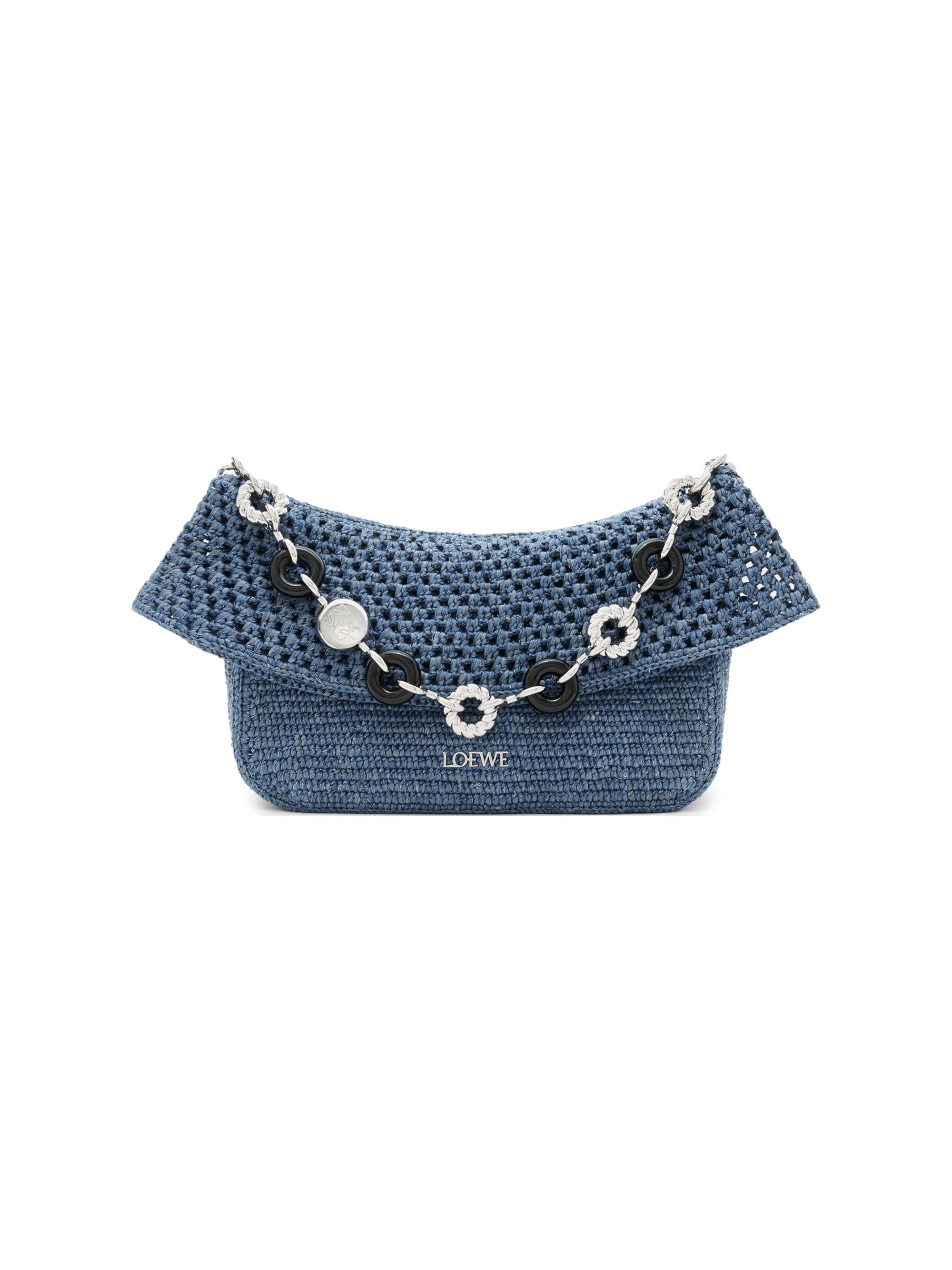 LOEWE Women's  x Paula's Ibiza Ola  Crochet Shoulder Bag - Denim Blue