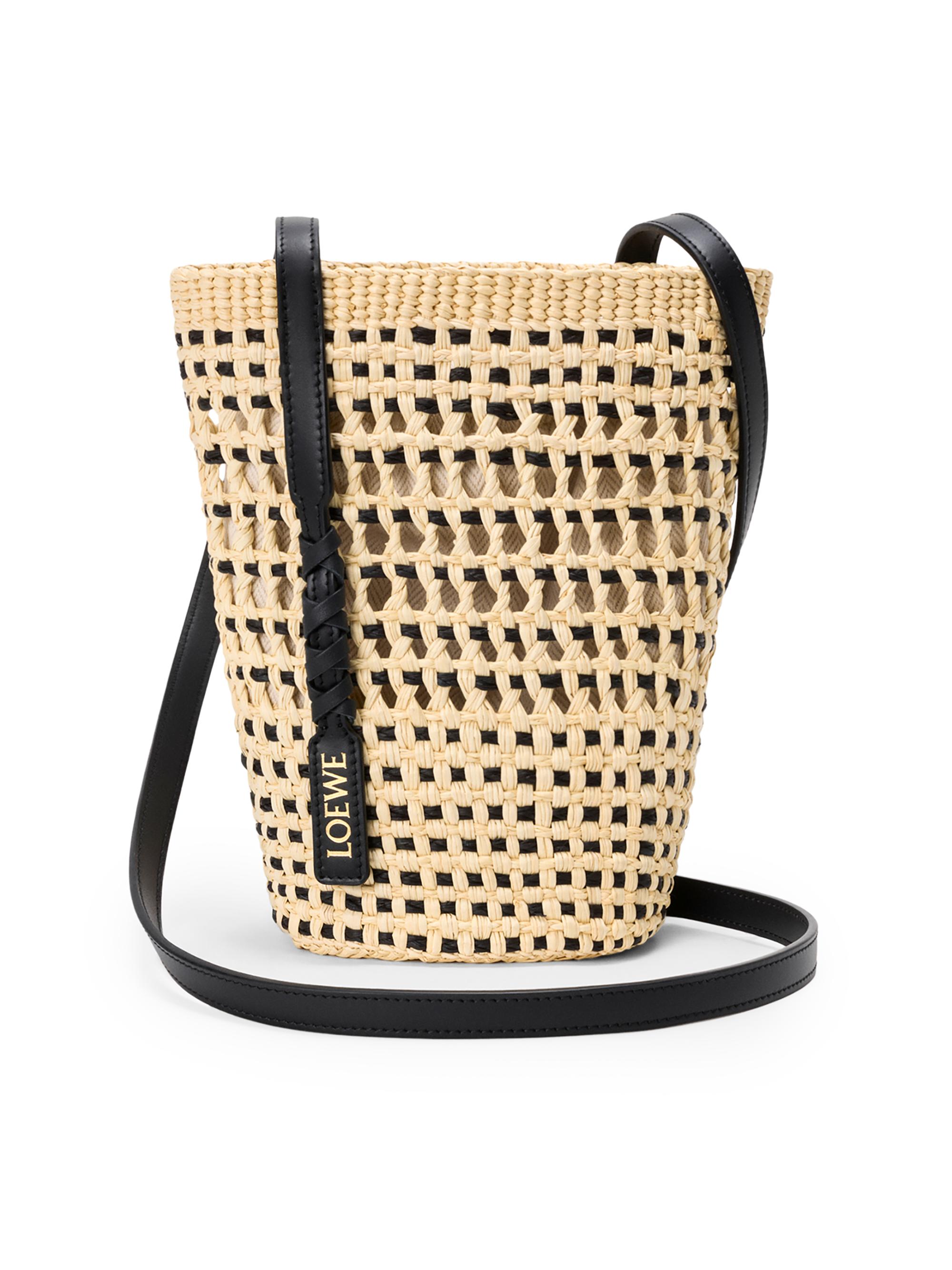 LOEWE Women's  x Paula's Ibiza Braided Raffia Bucket Bag - Natural Black