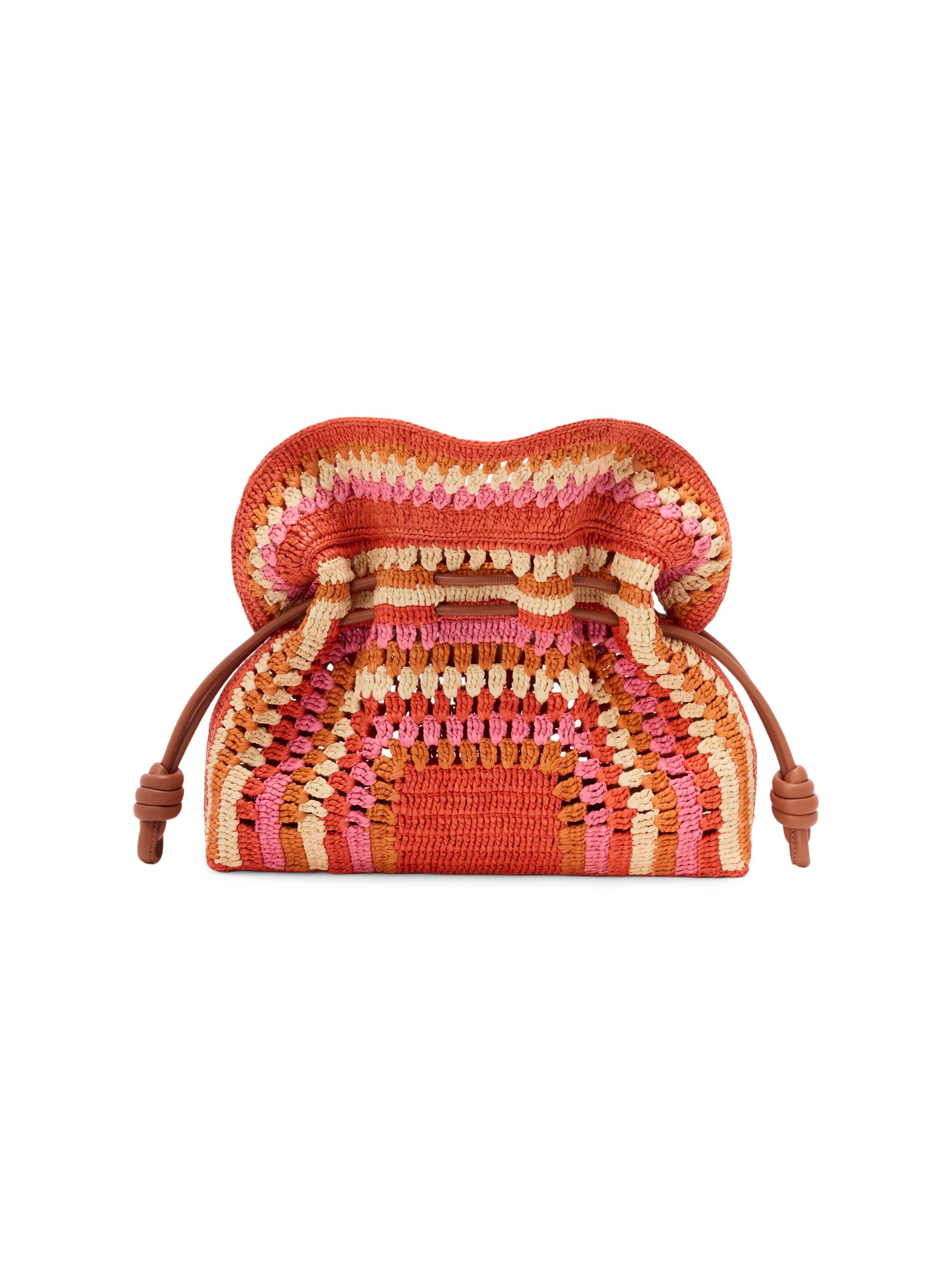 LOEWE LOEWE x Paula's Ibiza Flamenco Medium Crochet Raffia Clutch