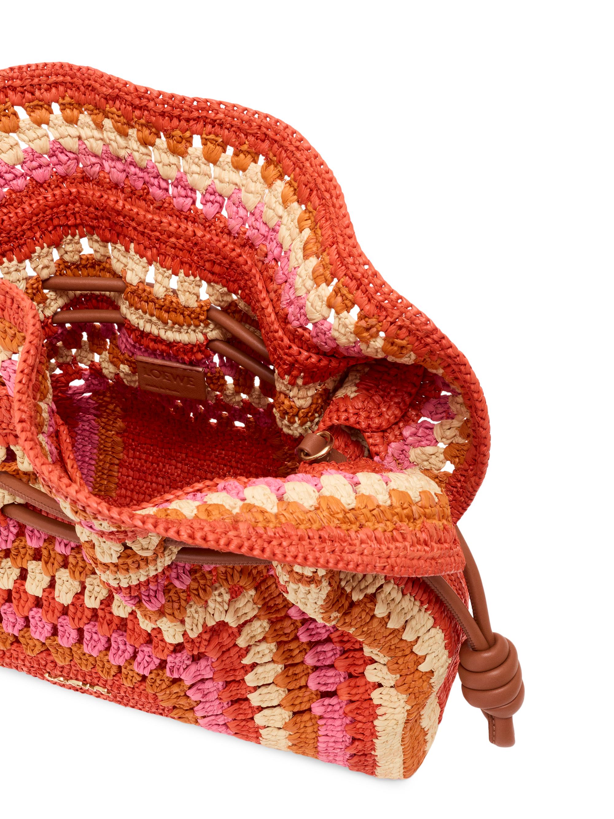 LOEWE LOEWE x Paula's Ibiza Flamenco Medium Crochet Raffia Clutch