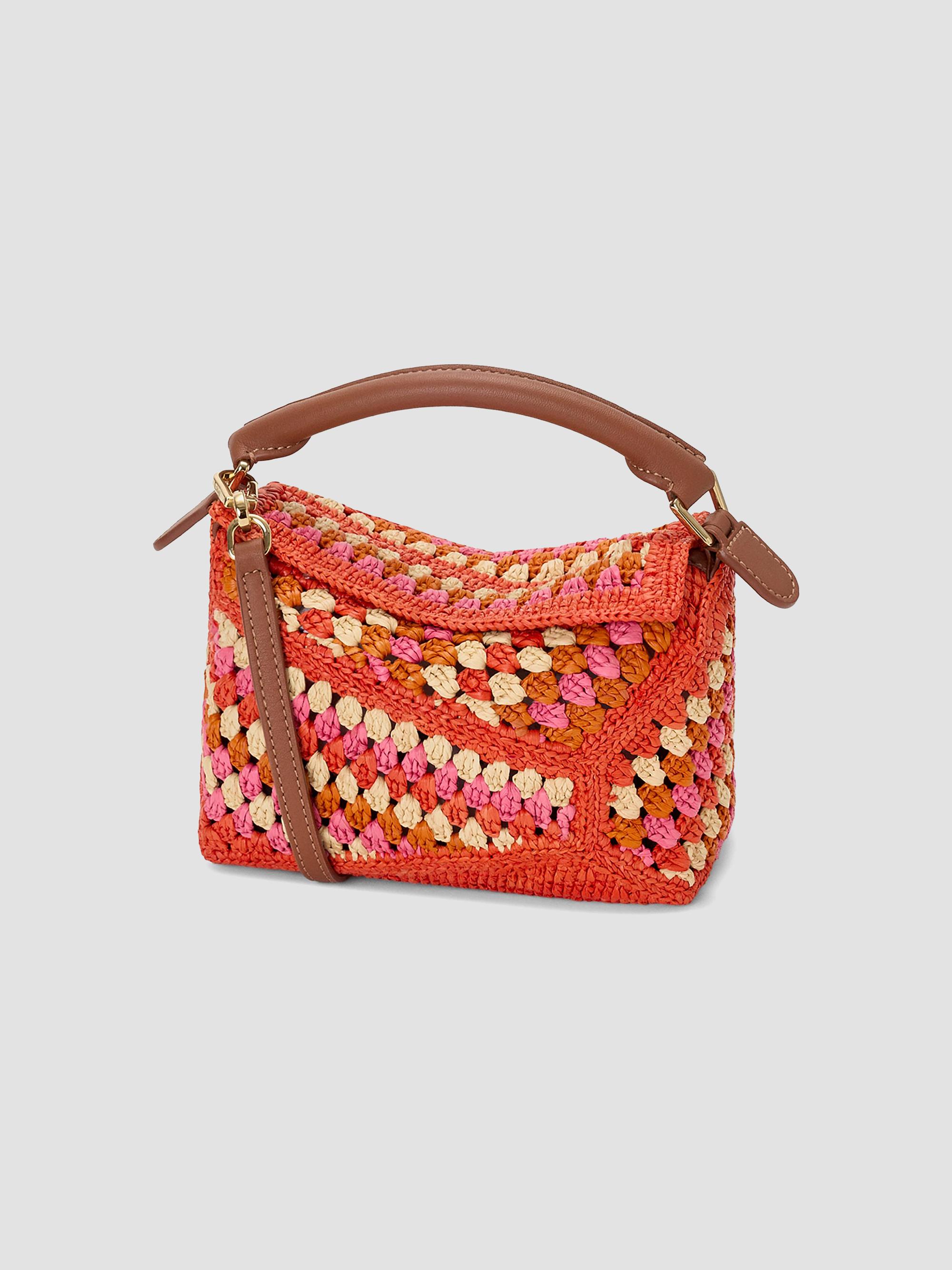 LOEWE LOEWE x Paula's Ibiza Puzzle Edge Mini Crochet Raffia Bag