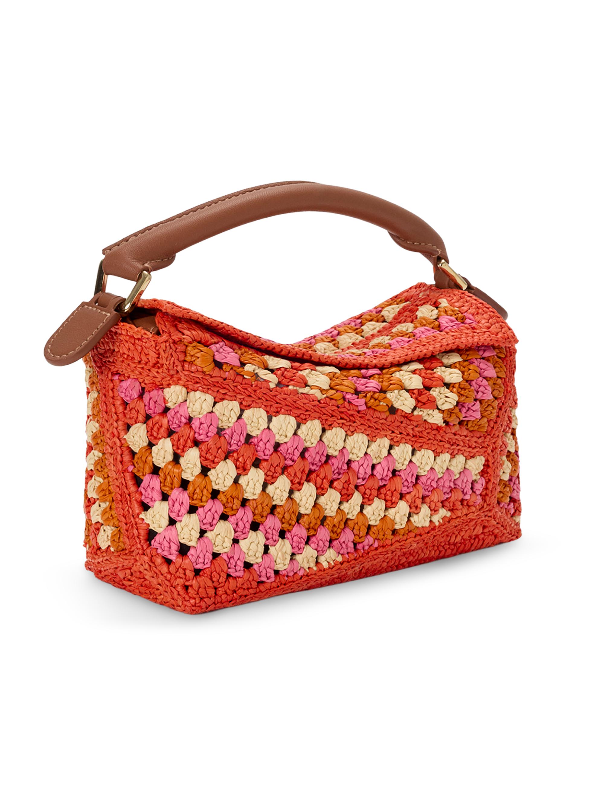 LOEWE LOEWE x Paula's Ibiza Puzzle Edge Mini Crochet Raffia Bag