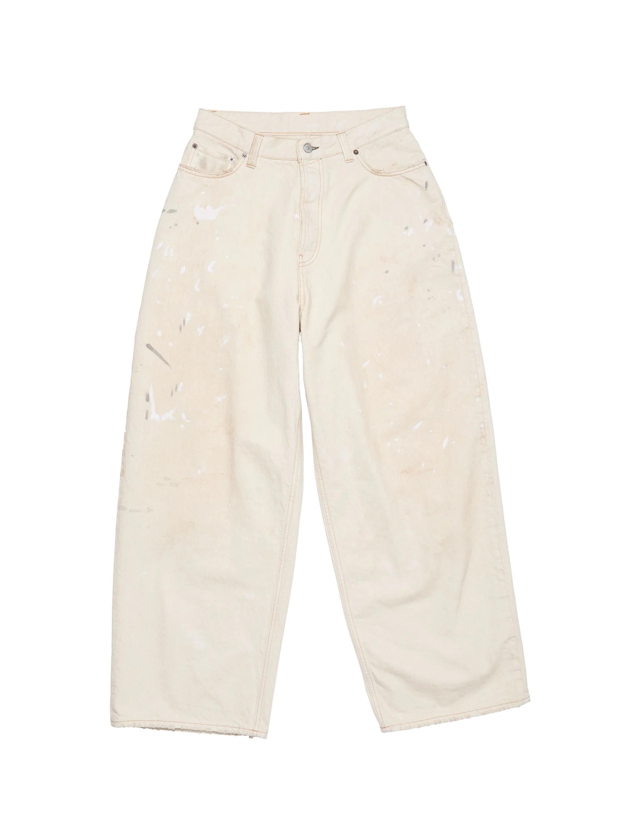 Acne Studios Men's 1981 Paint Splatter Barrel-Leg Jeans - White - Women's Clothing