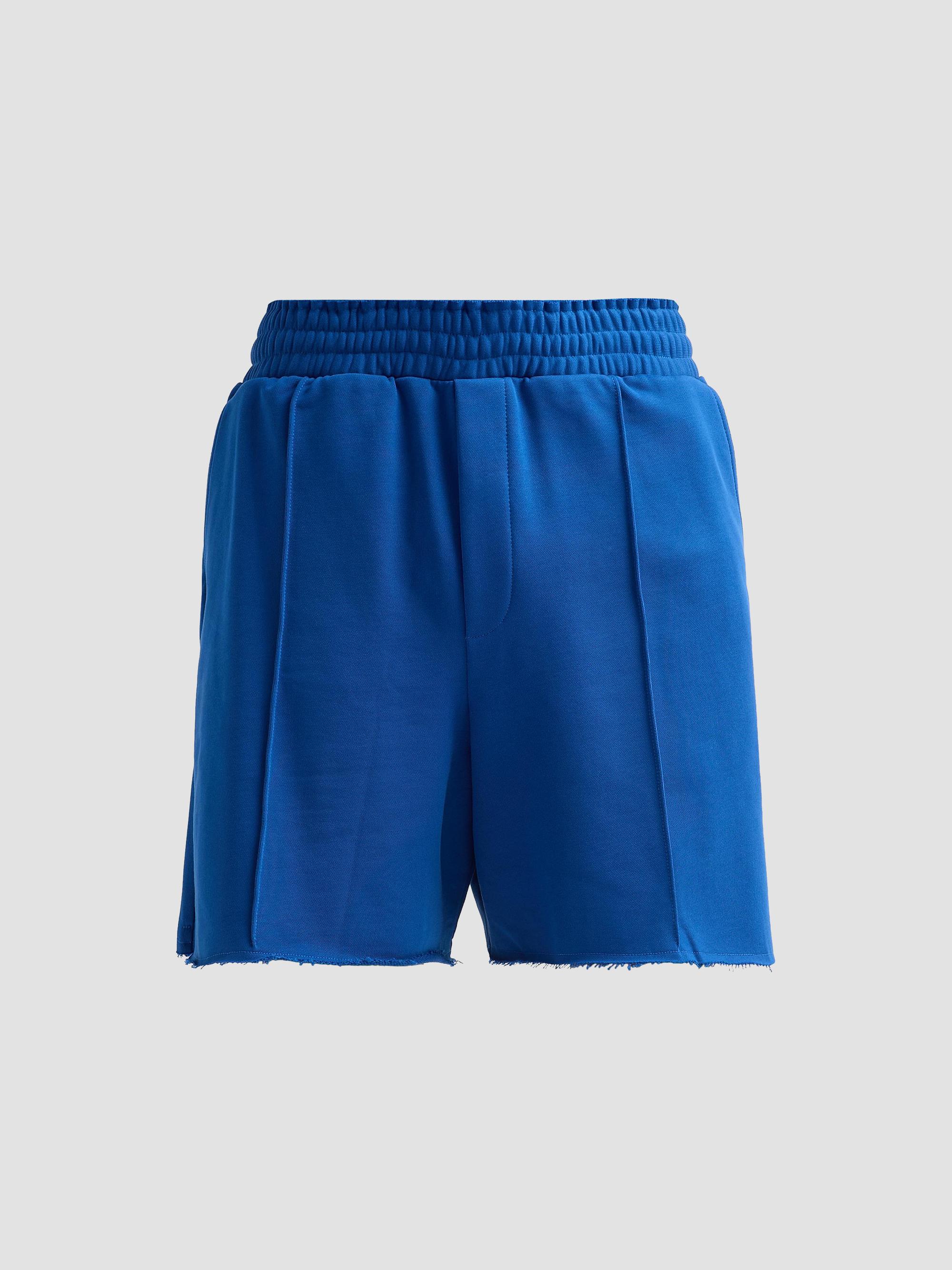 Helmut Lang Men's Compact French Cotton Terry Shorts - Royal Blue | Thumbnail 6
