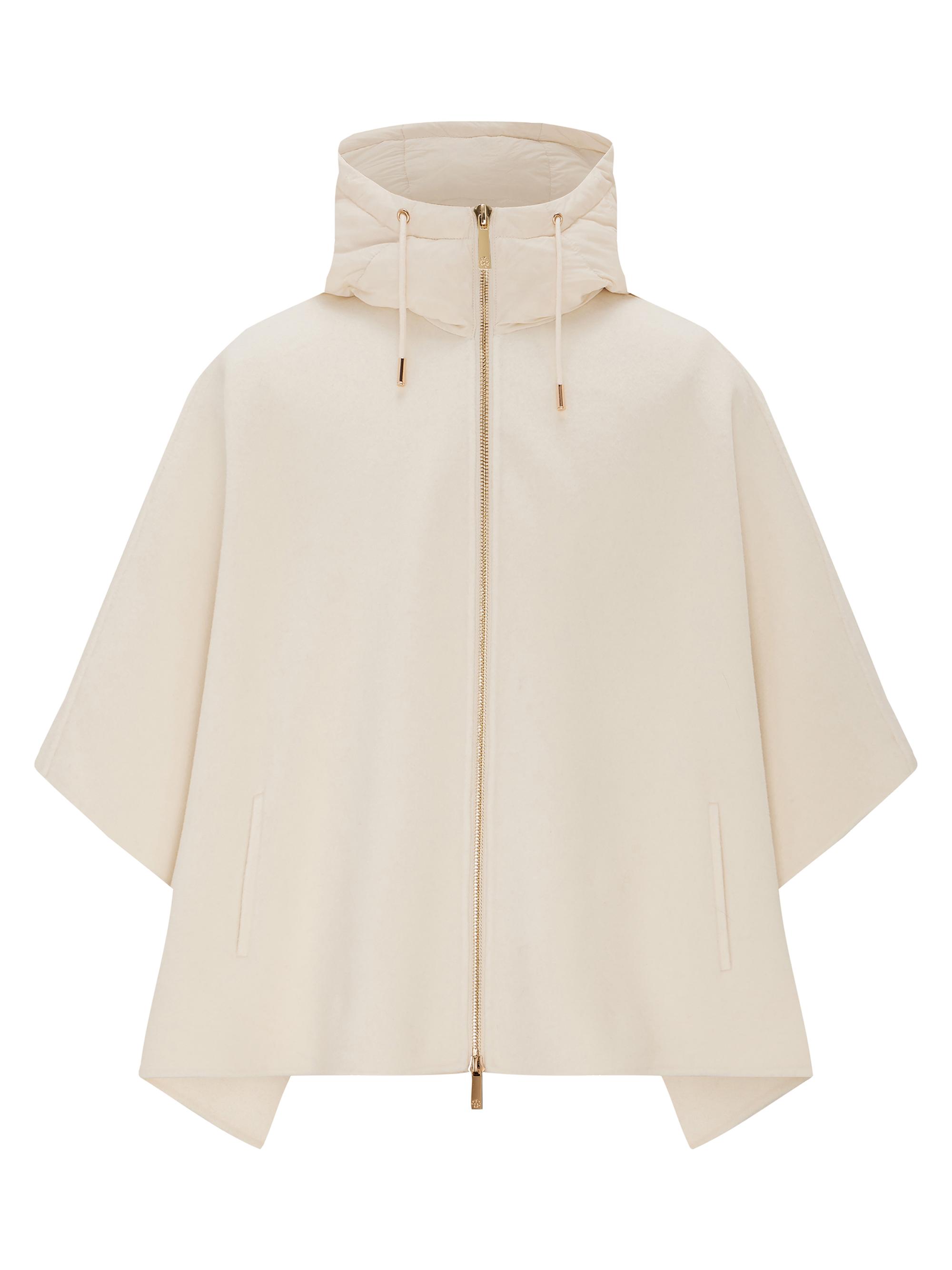 Gorski Women's Select Cashmere and Wool Blend Cape with Down Filled Hood - Light Grey