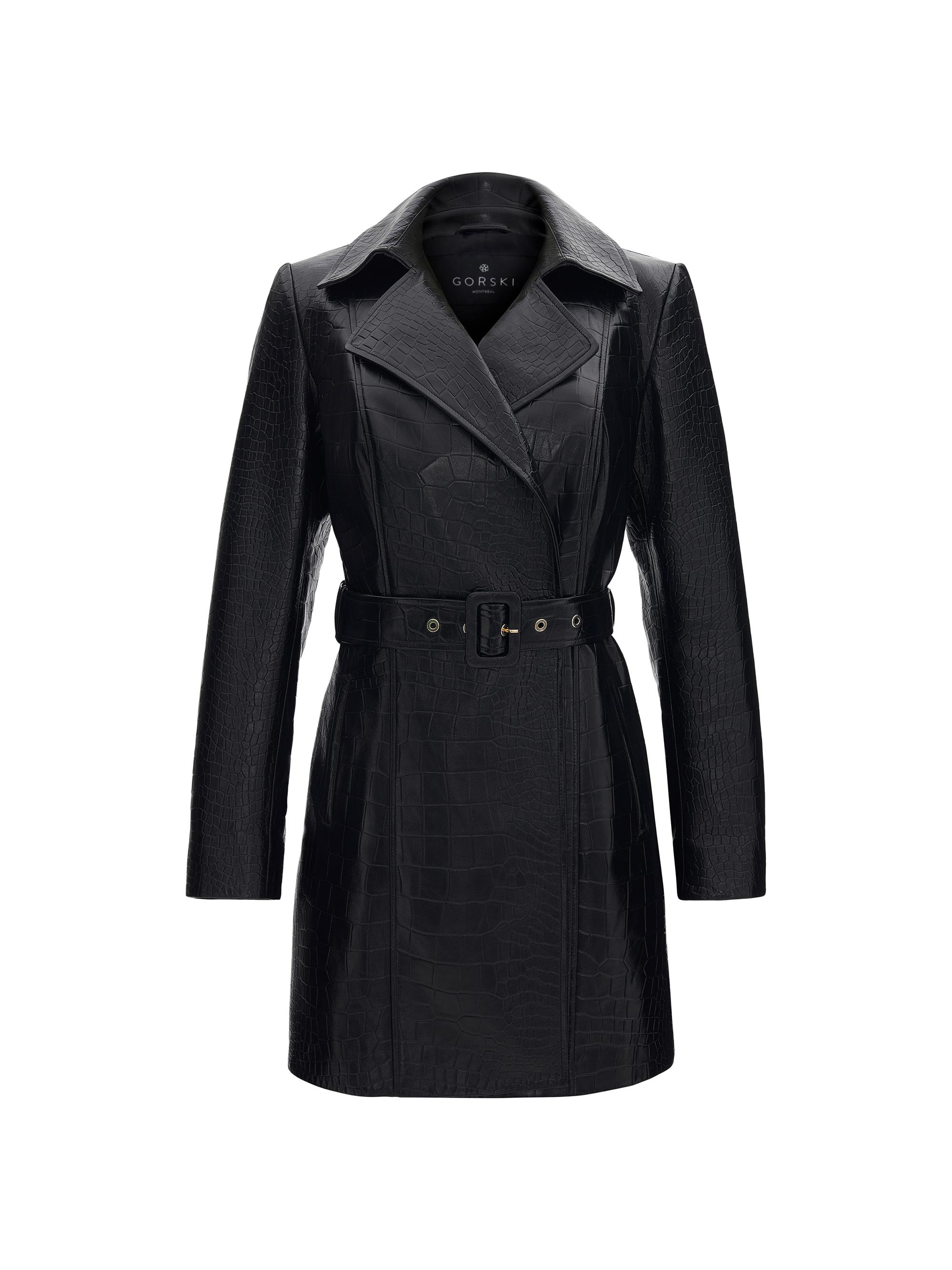 L'AGENCE Celina Leather Trench Coat | Saks Fifth Avenue