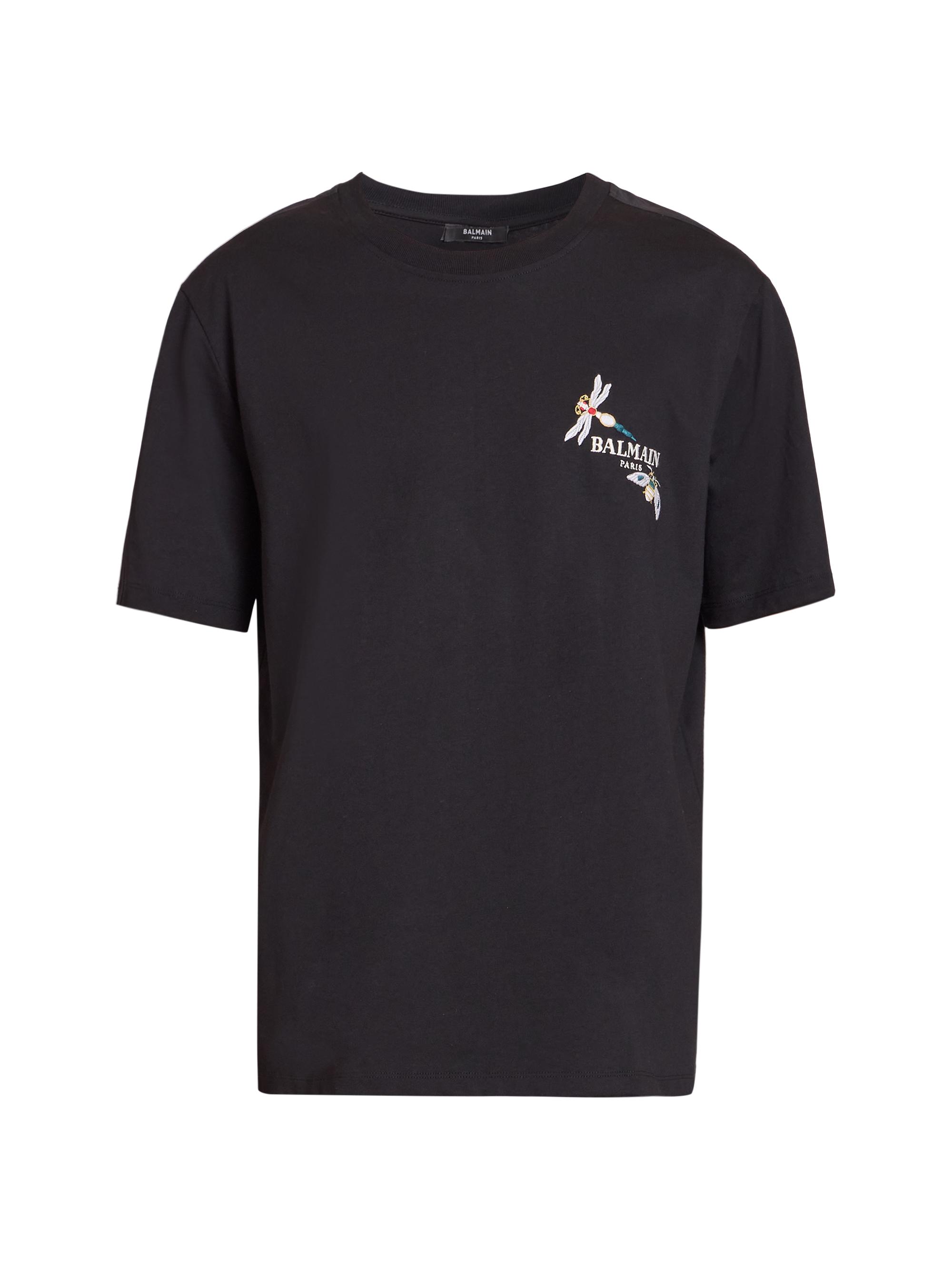 Balmain Logo-Embroidered Crewneck T-Shirt | Saks Fifth Avenue