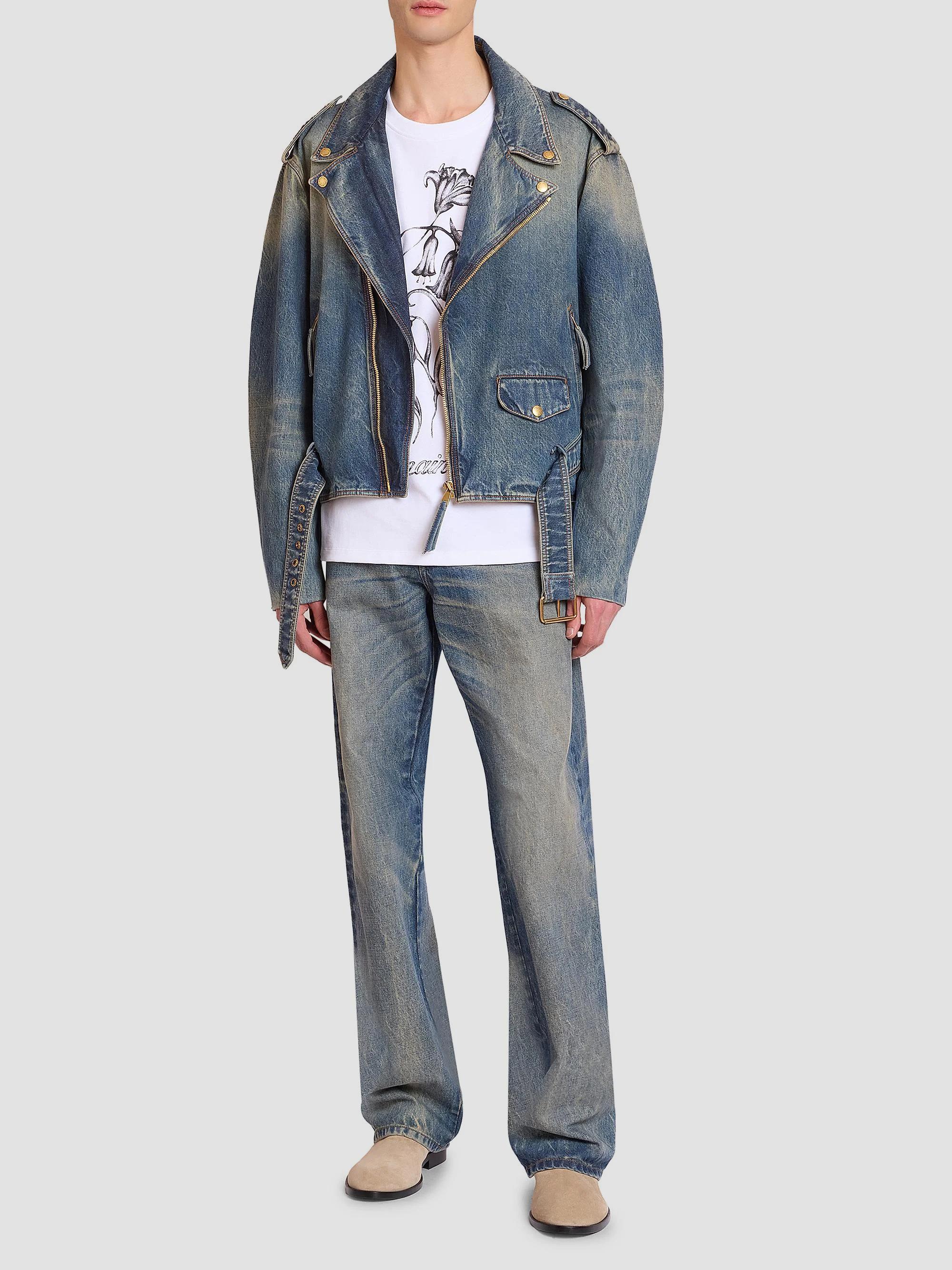 ジャケット・アウター BALMAIN HOMME 15SS Biker denim jacket Balmain Belted Denim Biker Jacket | Saks Fifth Avenue