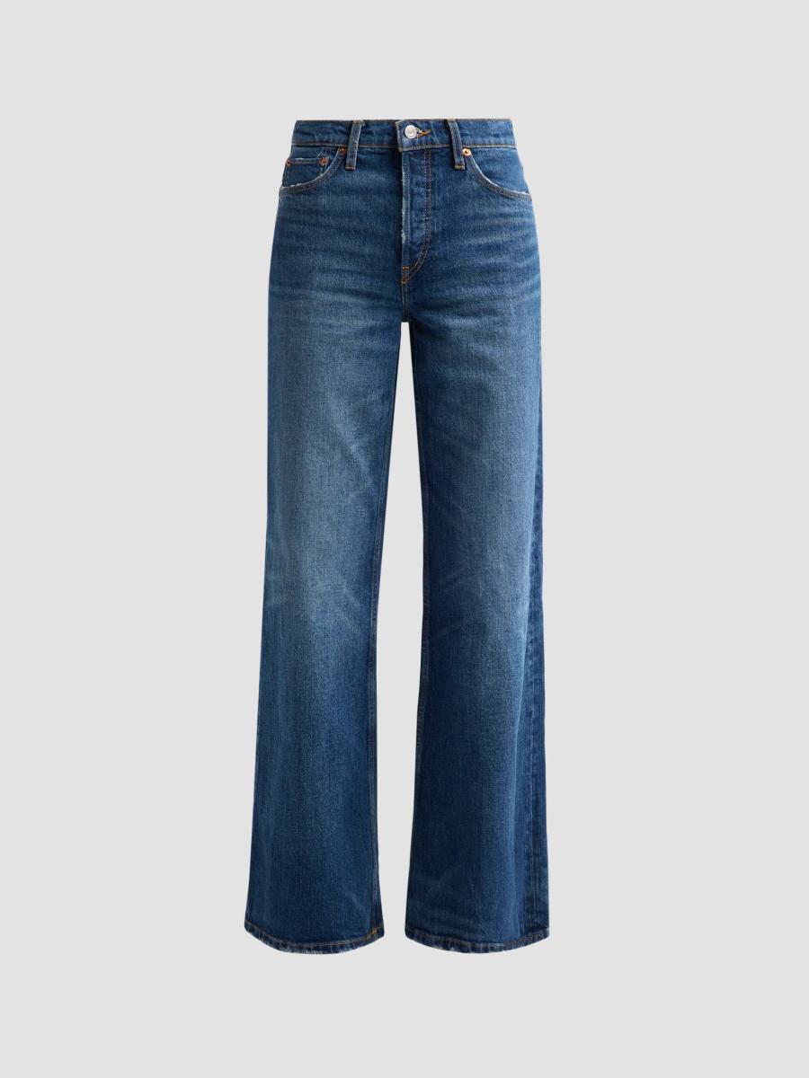Re/done Women's High-rise Wide-leg Jeans In Nightbird Blue
