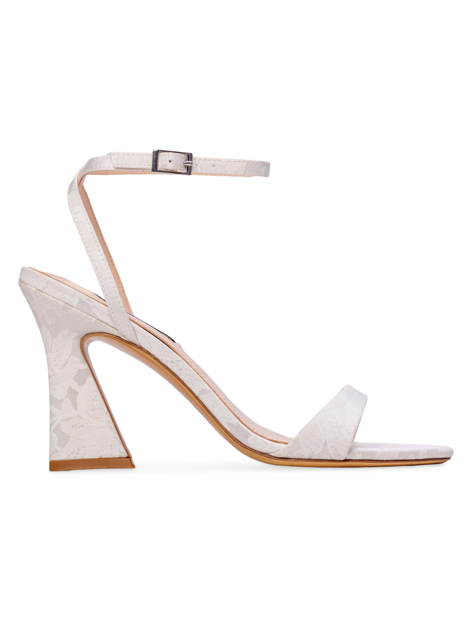 Anne Barge Women's Muse Floral Silk Sandals - White Flower Silk