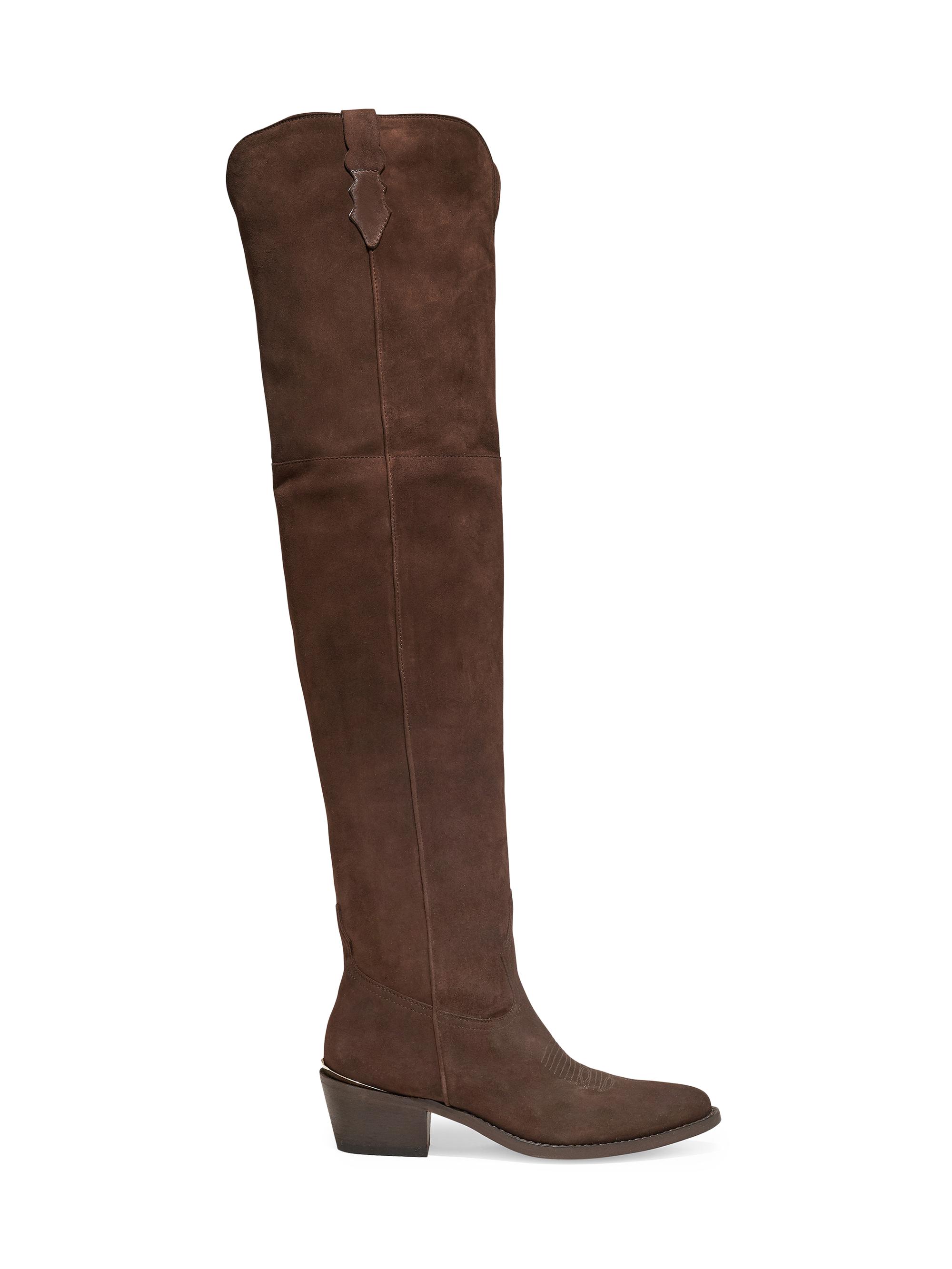 Partlow Women's Julia 55MM Suede Over-The-Knee Boots - Moro