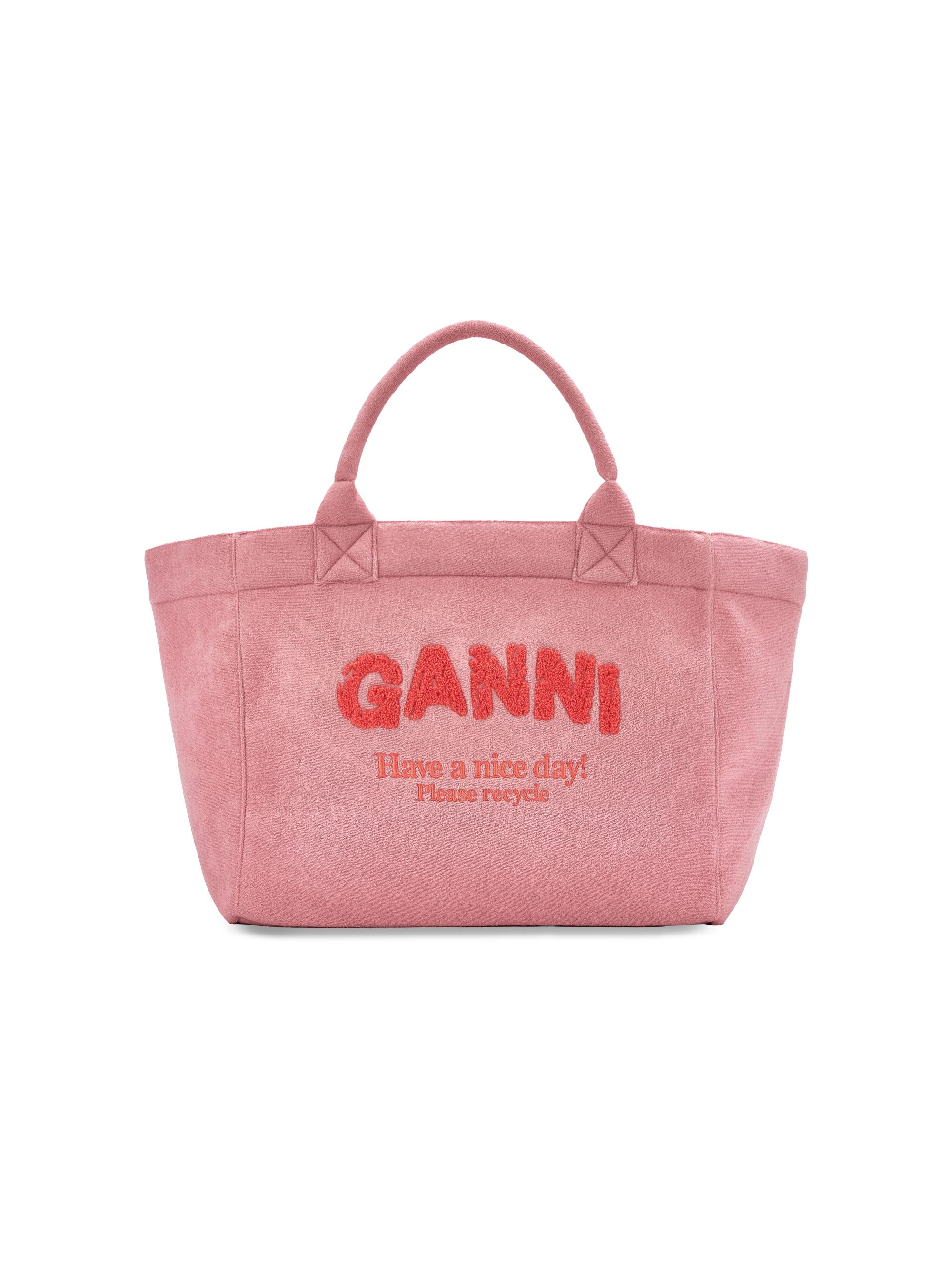 Ganni Women's  Logo Shopper Tote Bag - Parfait Pink