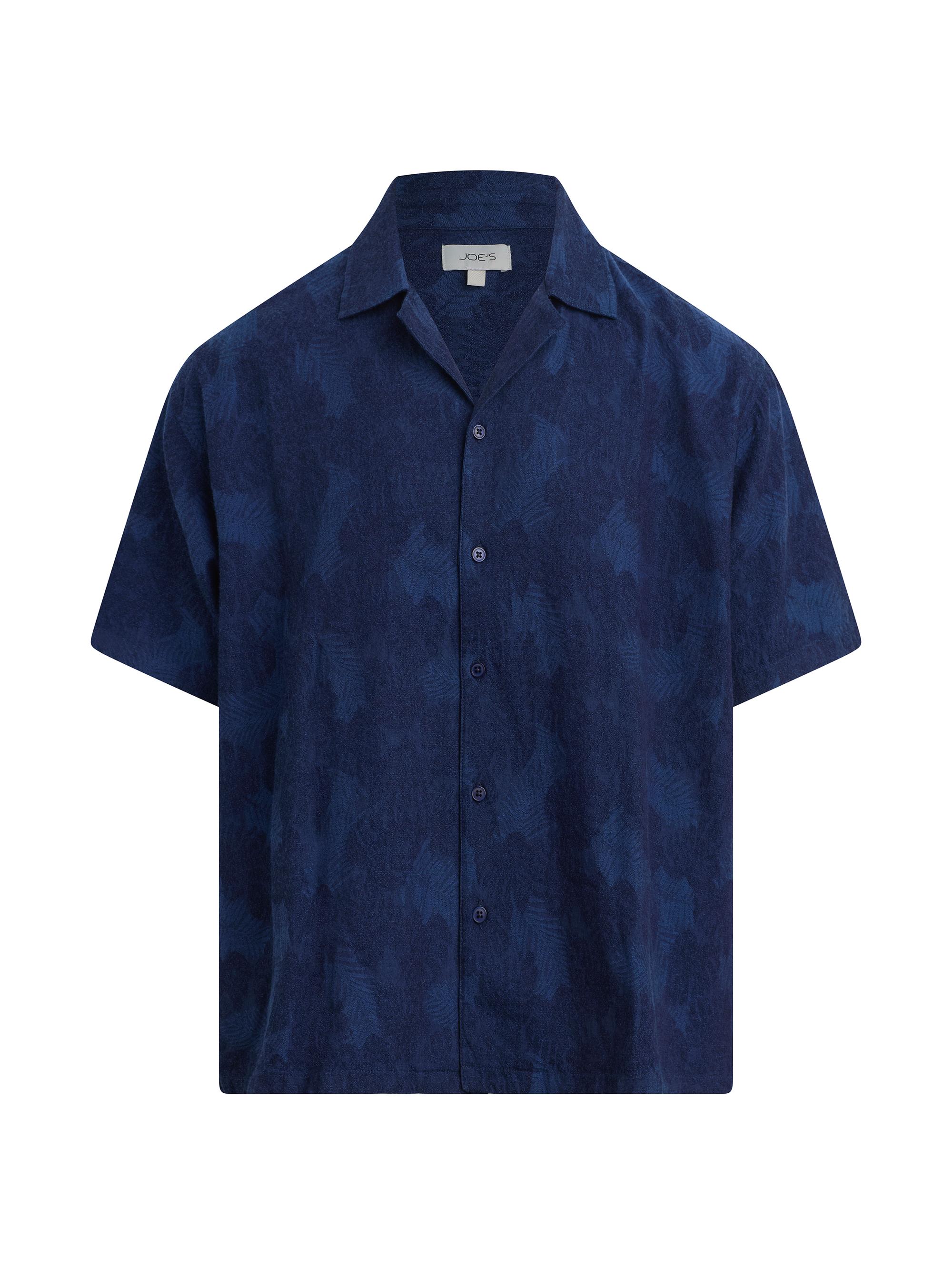Joe's Jeans Men's Cabana Printed Cotton-Linen Camp Shirt - Dark Indigo