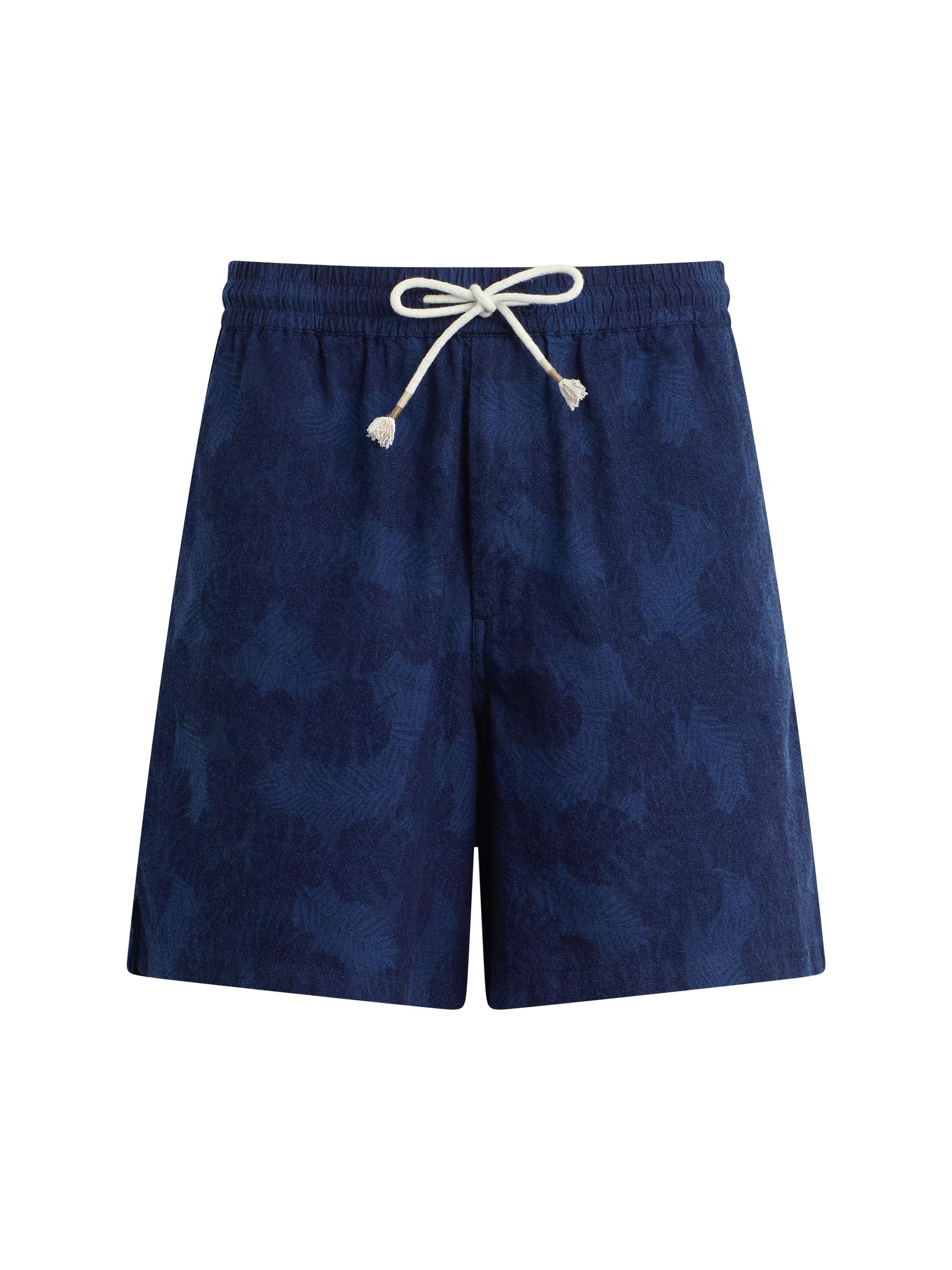 Joe's Jeans Men's Cabana Floral Cotton-Linen Drawstring Shorts - Dark Indigo