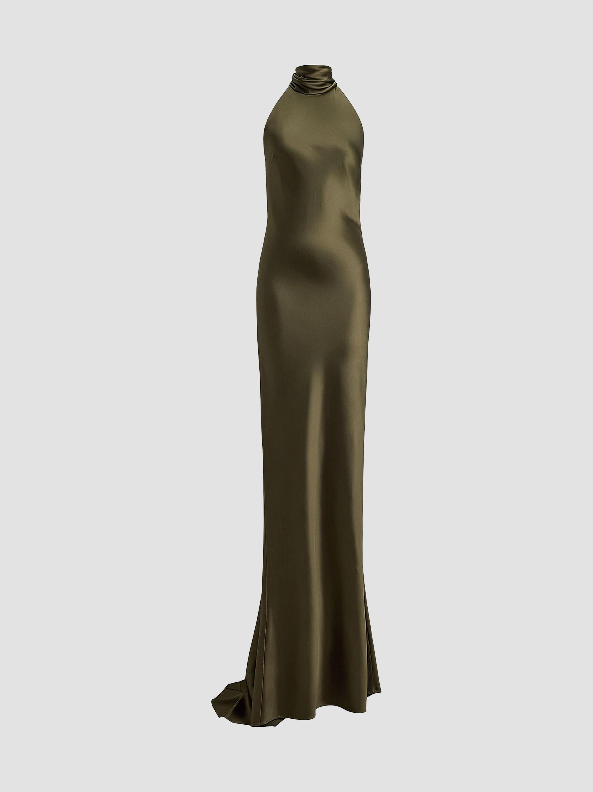 Ralph Lauren Collection Women's Chilton Satin Evening Dress - Cypress