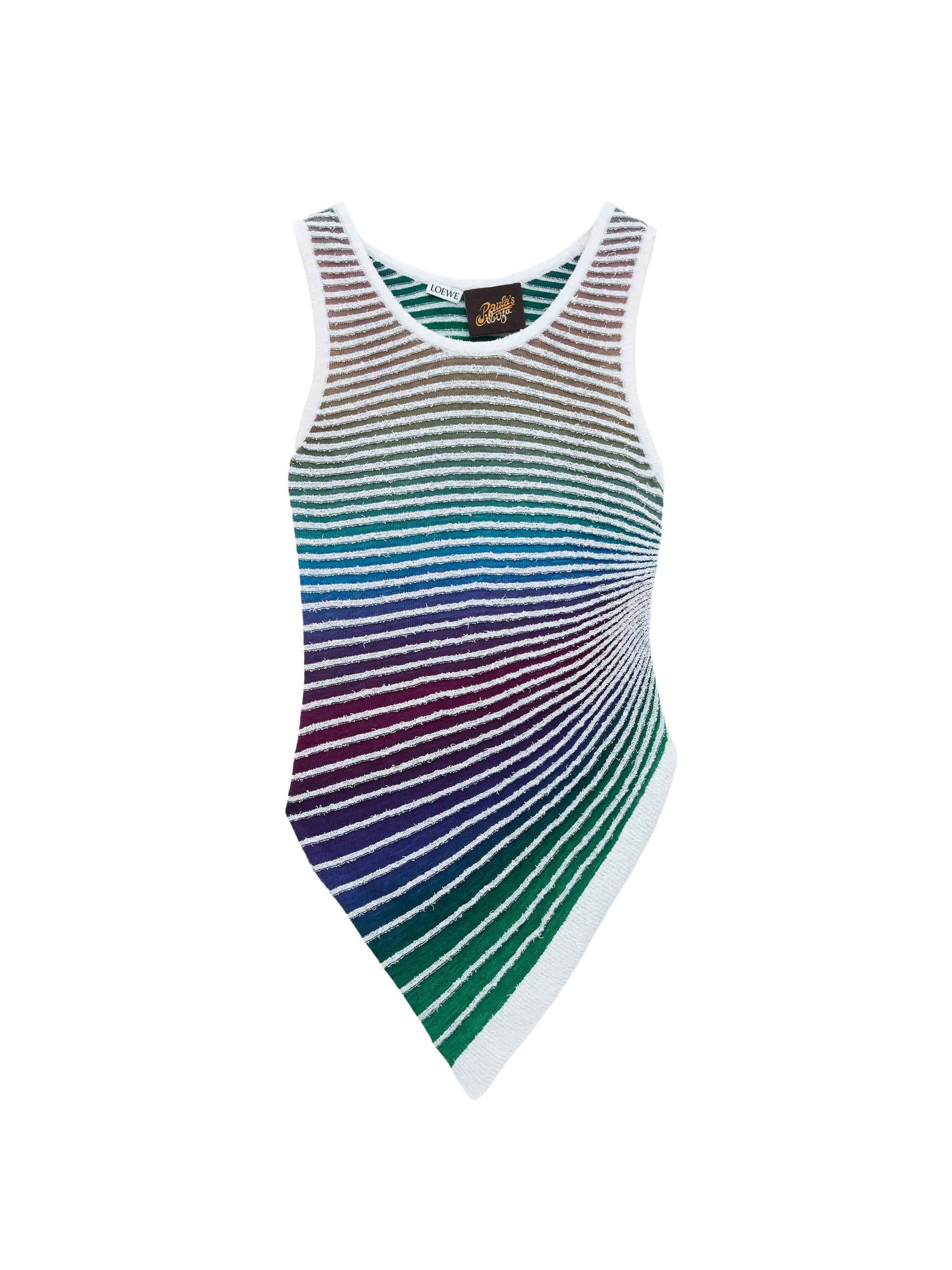 LOEWE Women's  x Paula's Ibiza Gradient Stripe Cotton-Blend Tank - Multi Color White